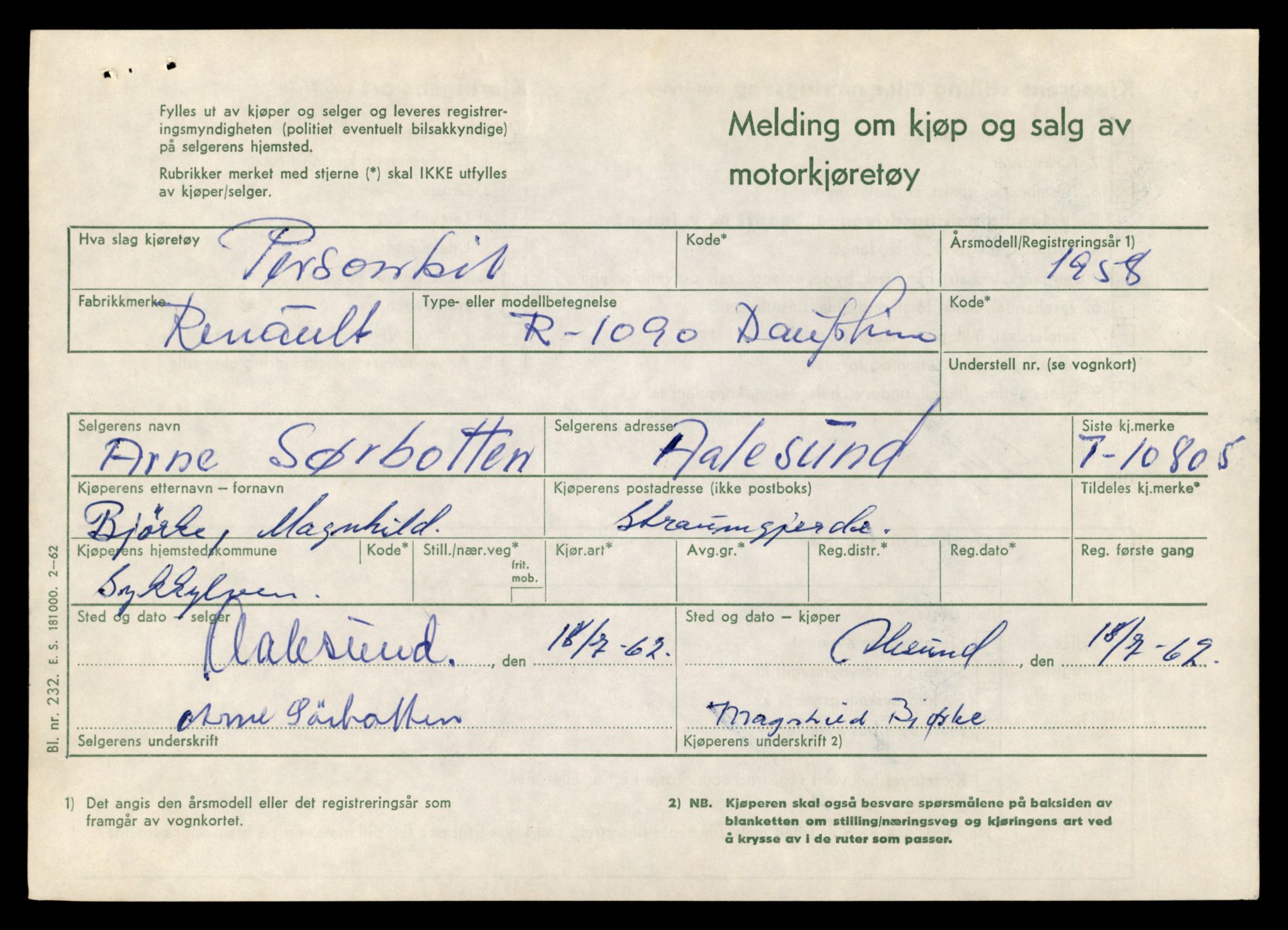 Møre og Romsdal vegkontor - Ålesund trafikkstasjon, AV/SAT-A-4099/F/Fe/L0023: Registreringskort for kjøretøy T 10695 - T 10809, 1927-1998, s. 3027