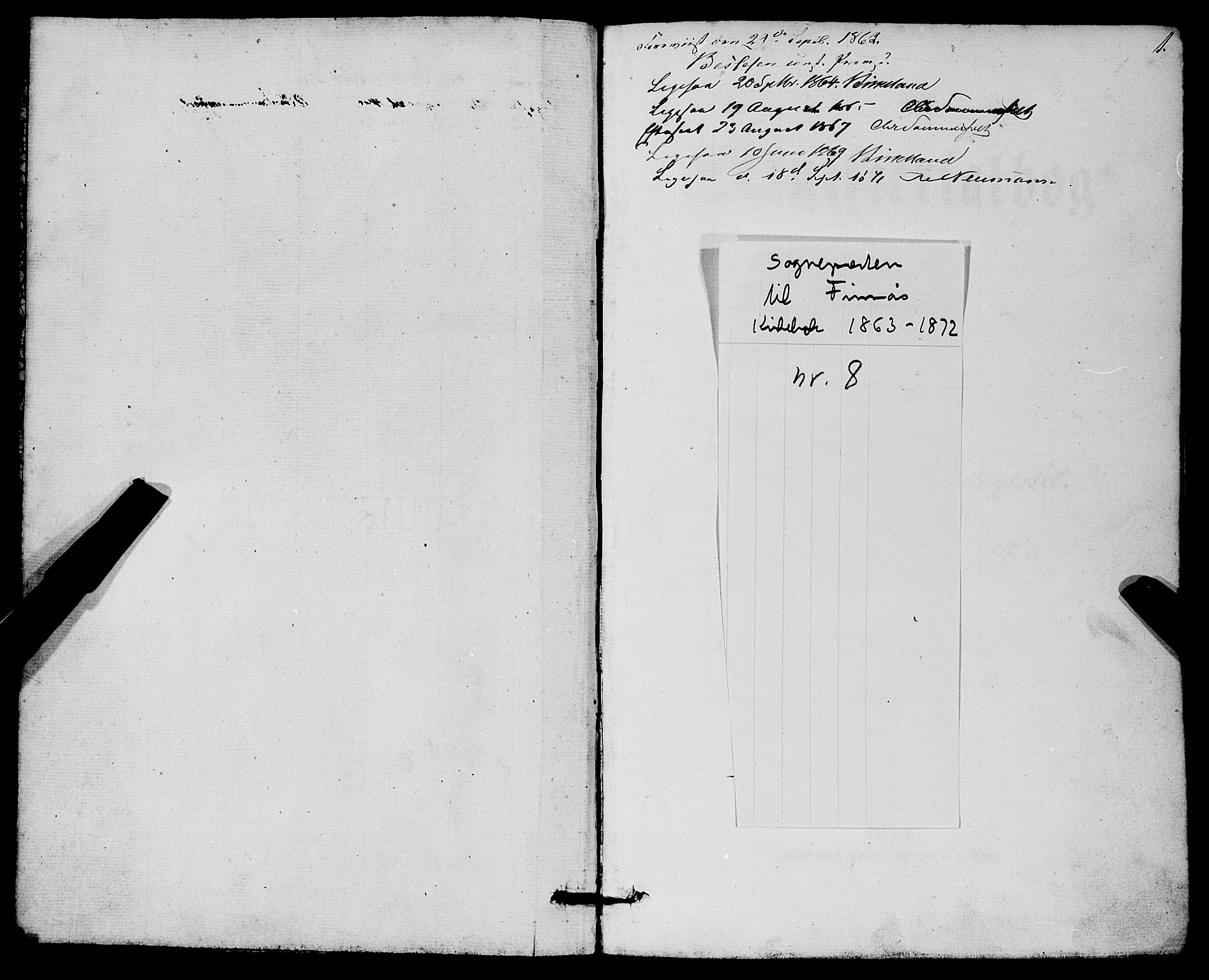 Finnås sokneprestembete, AV/SAB-A-99925/H/Ha/Haa/Haaa/L0008: Ministerialbok nr. A 8, 1863-1872, s. 1
