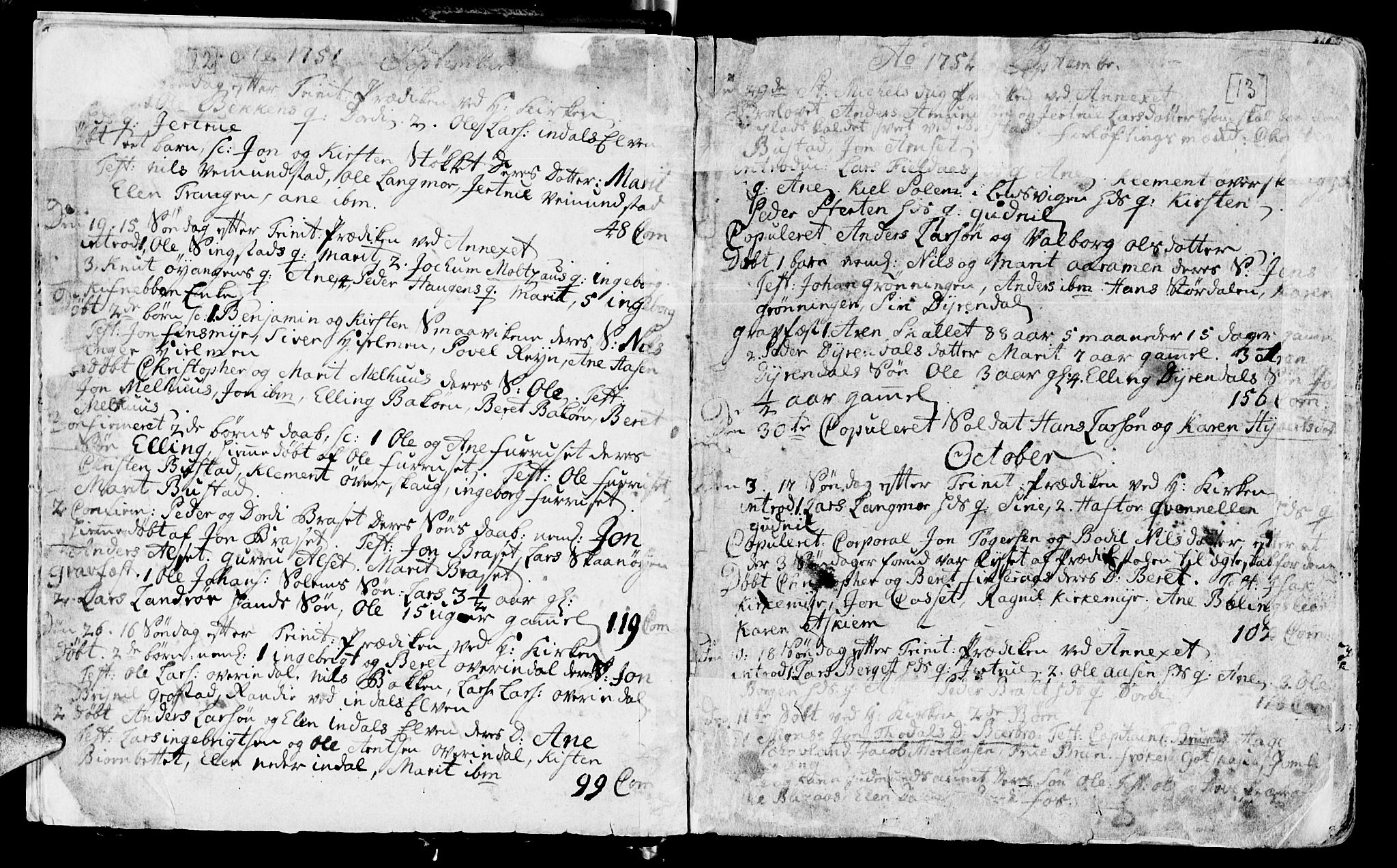 Ministerialprotokoller, klokkerbøker og fødselsregistre - Sør-Trøndelag, SAT/A-1456/646/L0605: Ministerialbok nr. 646A03, 1751-1790, s. 12-13
