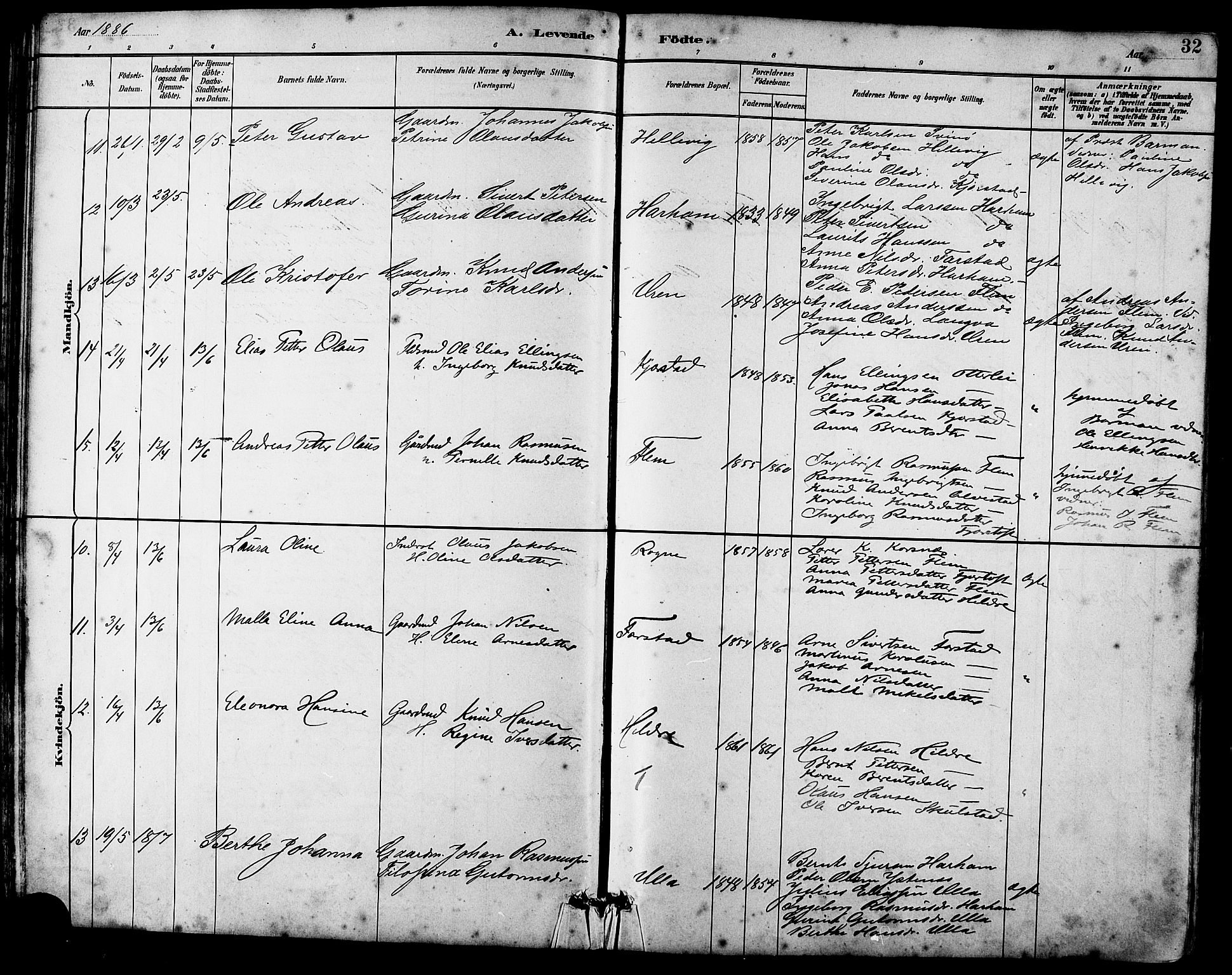 Ministerialprotokoller, klokkerbøker og fødselsregistre - Møre og Romsdal, AV/SAT-A-1454/536/L0510: Klokkerbok nr. 536C05, 1881-1898, s. 32