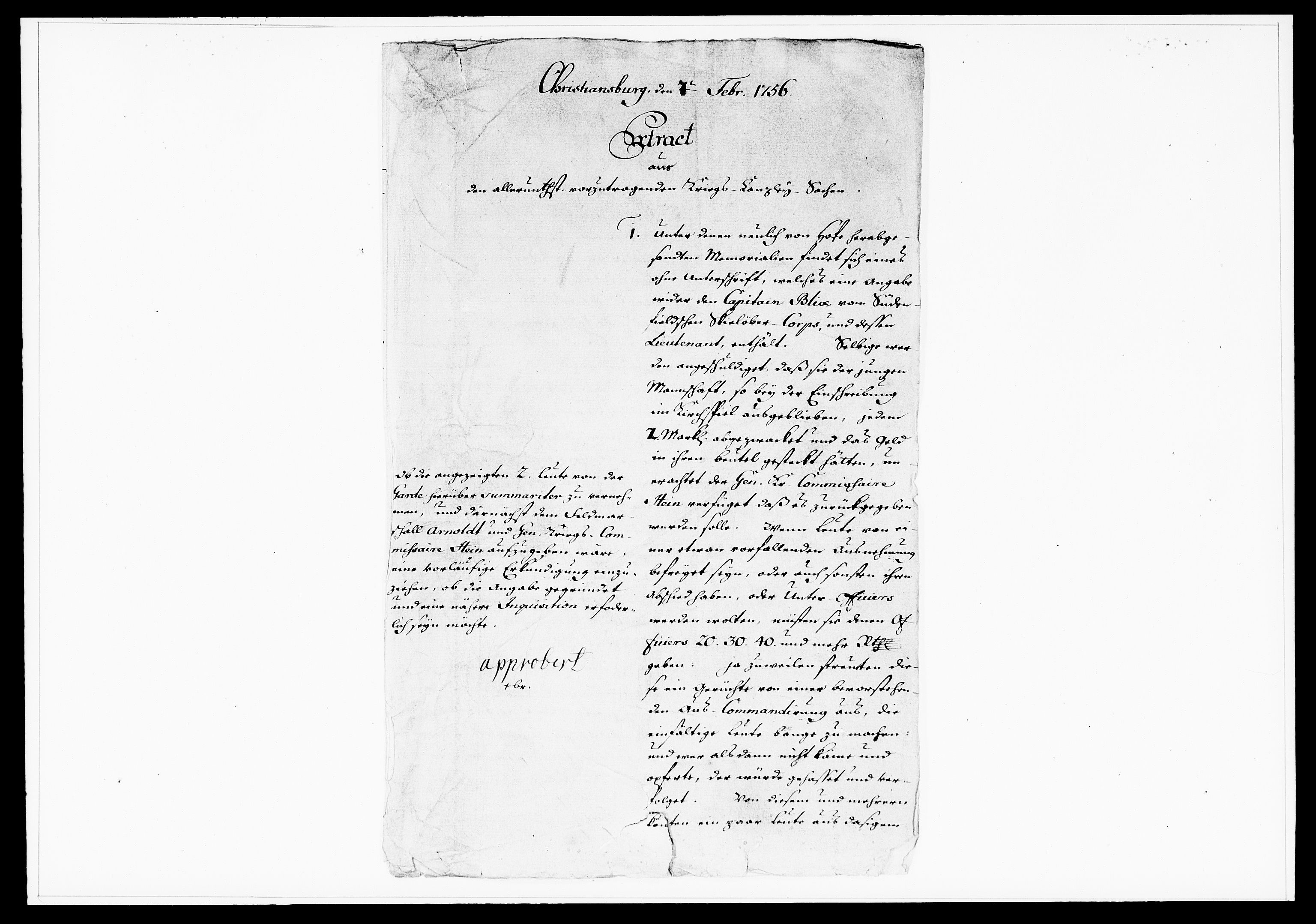 Krigskollegiet, Krigskancelliet, DRA/A-0006/-/1269-1282: Refererede sager, 1756, s. 48