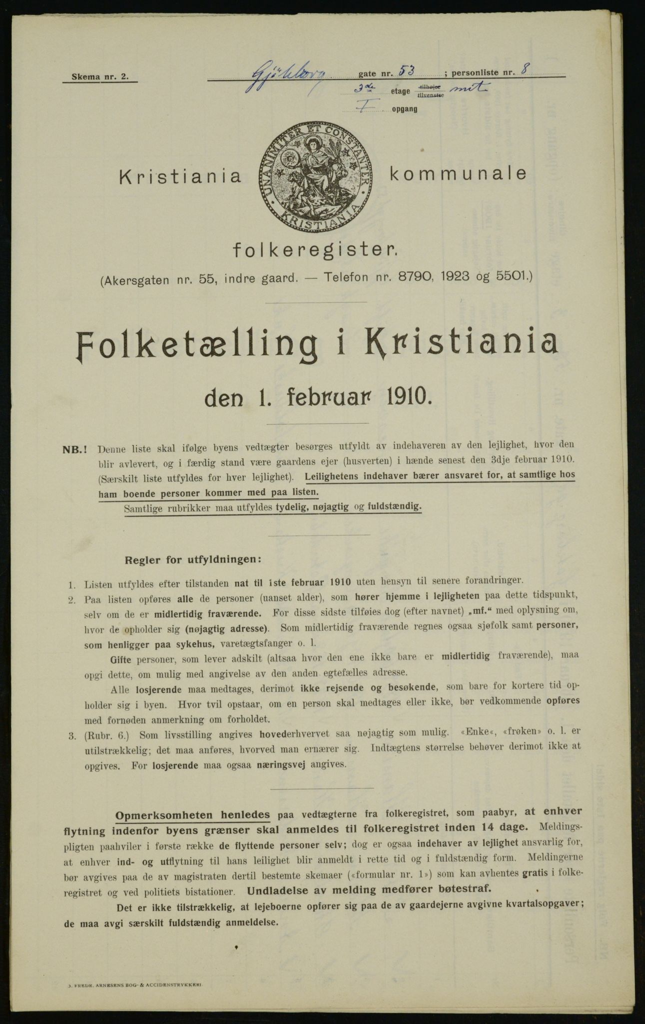 OBA, Kommunal folketelling 1.2.1910 for Kristiania, 1910, s. 31892