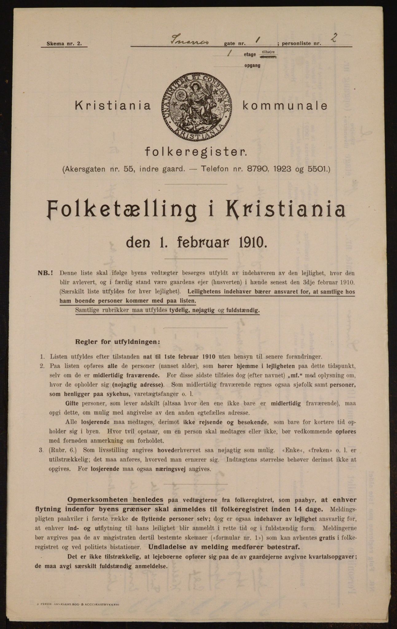 OBA, Kommunal folketelling 1.2.1910 for Kristiania, 1910, s. 93506