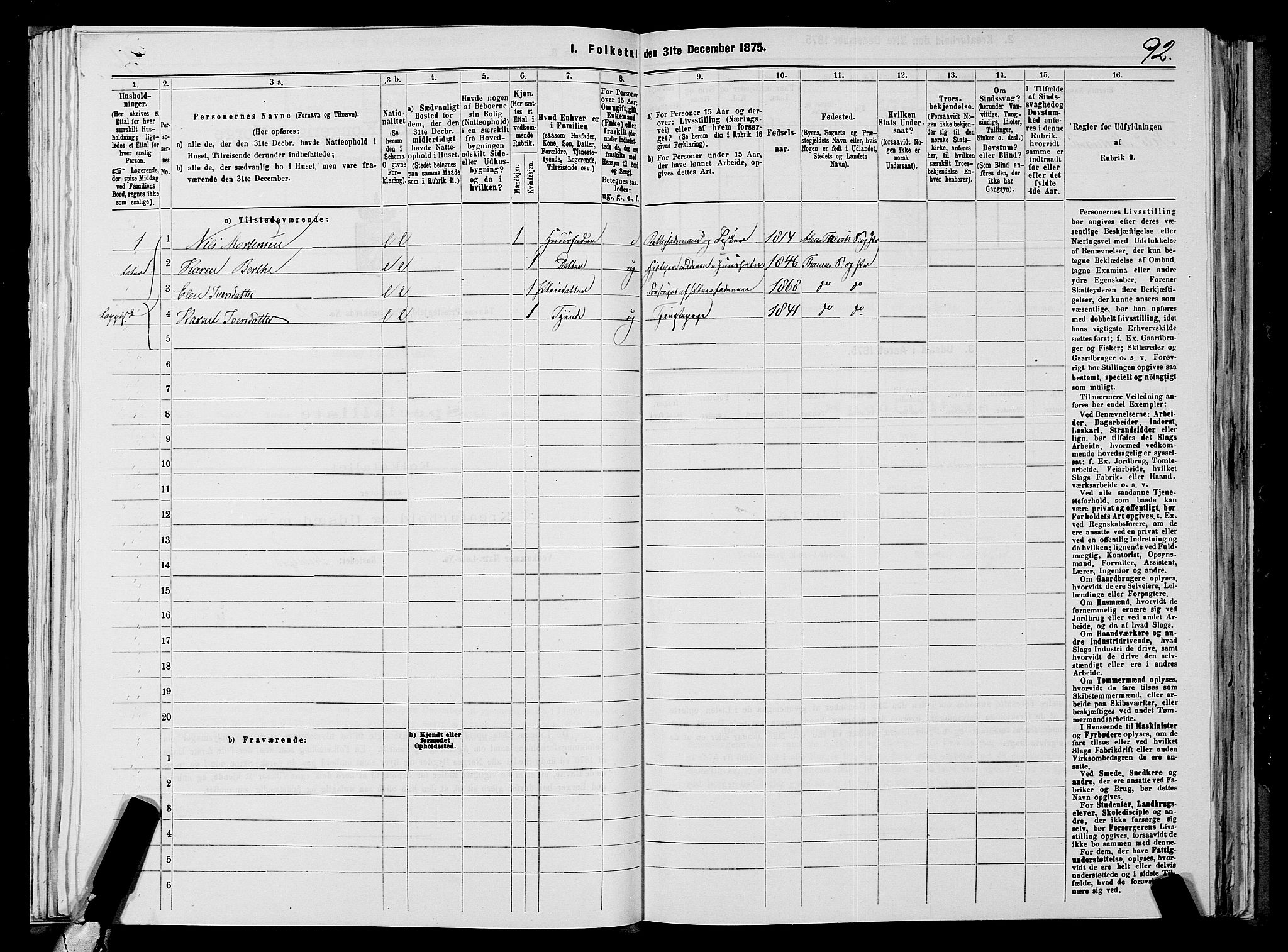 SATØ, Folketelling 1875 for 2025P Tana prestegjeld, 1875, s. 1092