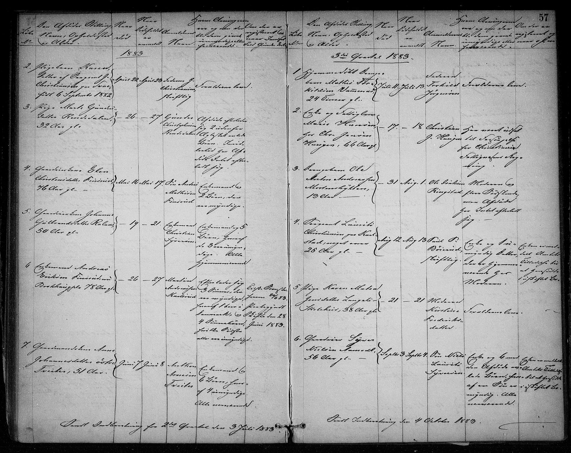 Skiptvet lensmannskontor, SAO/A-10080/H/Ha/L0002: Dødsanmeldelsesprotokoll, 1868-1896, s. 56b-57a