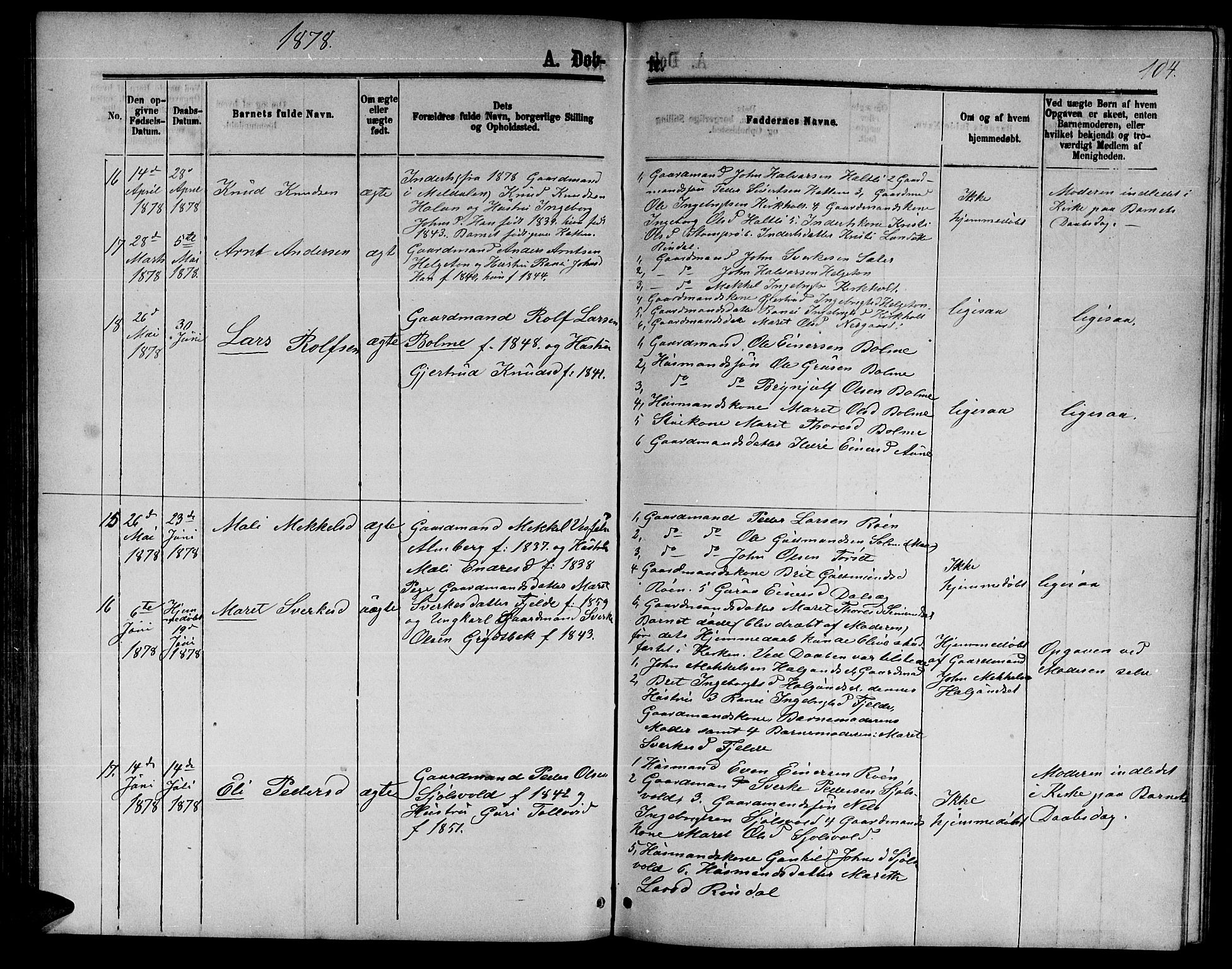 Ministerialprotokoller, klokkerbøker og fødselsregistre - Møre og Romsdal, AV/SAT-A-1454/598/L1076: Klokkerbok nr. 598C01, 1867-1878, s. 104