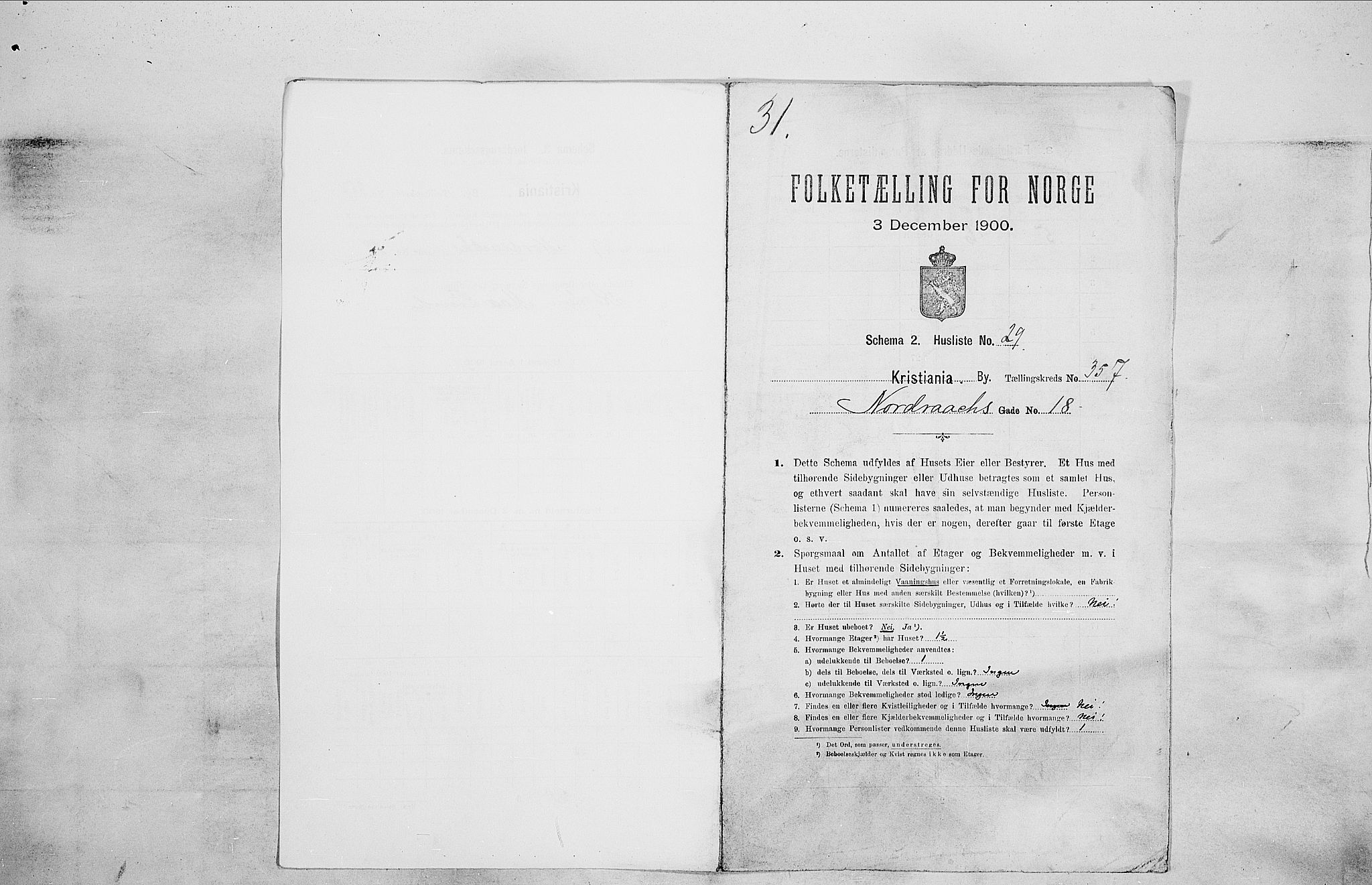 SAO, Folketelling 1900 for 0301 Kristiania kjøpstad, 1900, s. 66125