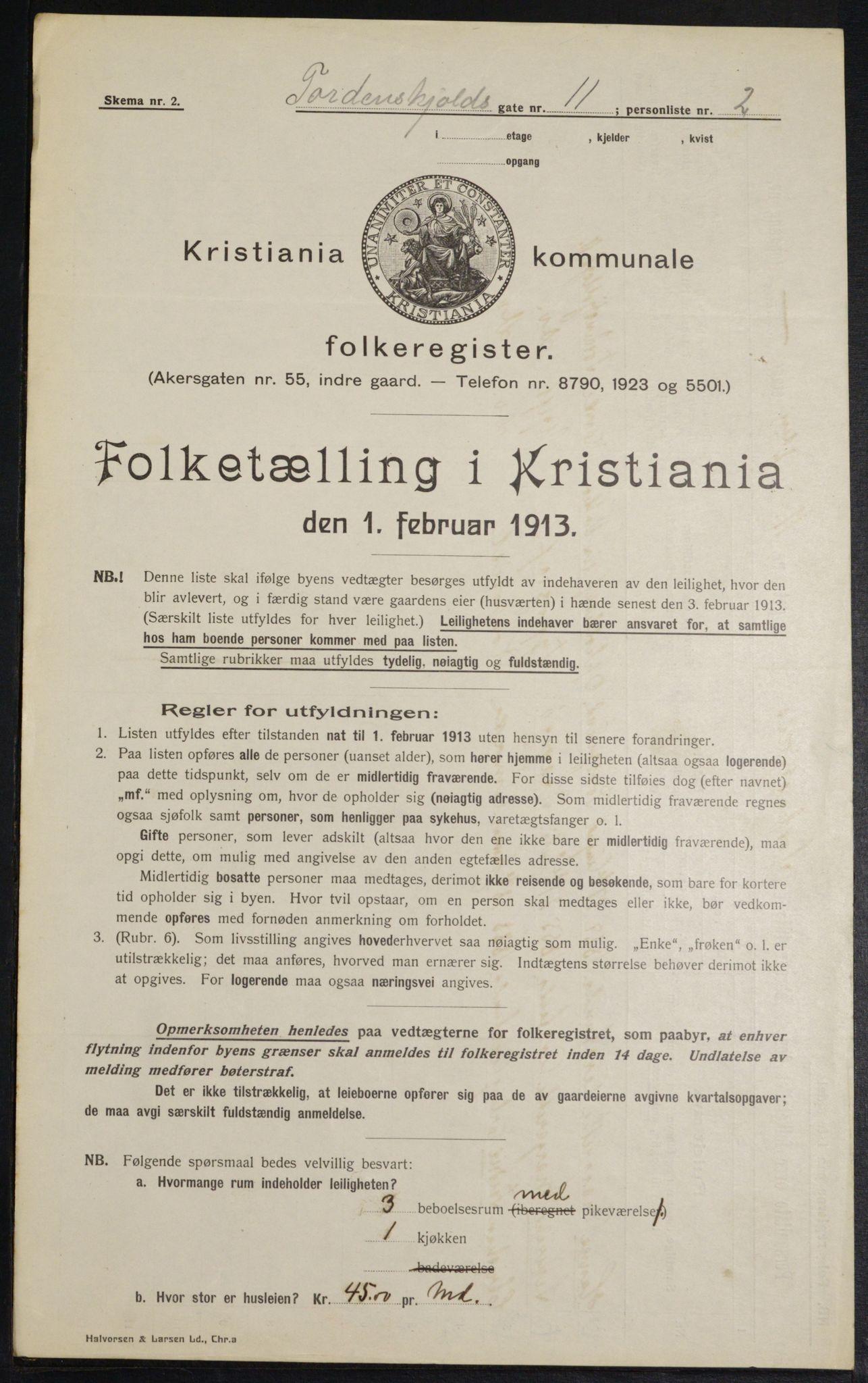 OBA, Kommunal folketelling 1.2.1913 for Kristiania, 1913, s. 113810