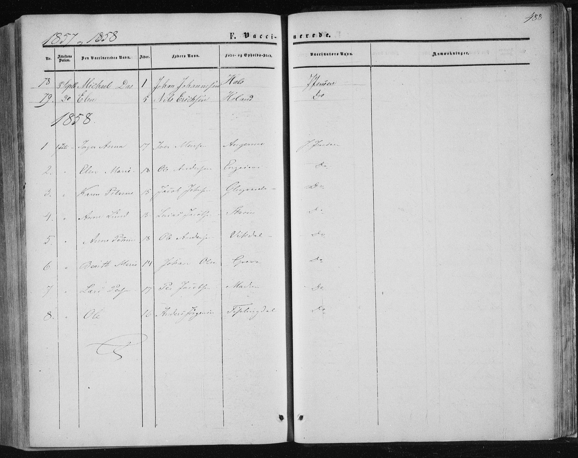 Ministerialprotokoller, klokkerbøker og fødselsregistre - Nordland, SAT/A-1459/820/L0293: Ministerialbok nr. 820A14, 1855-1865, s. 488