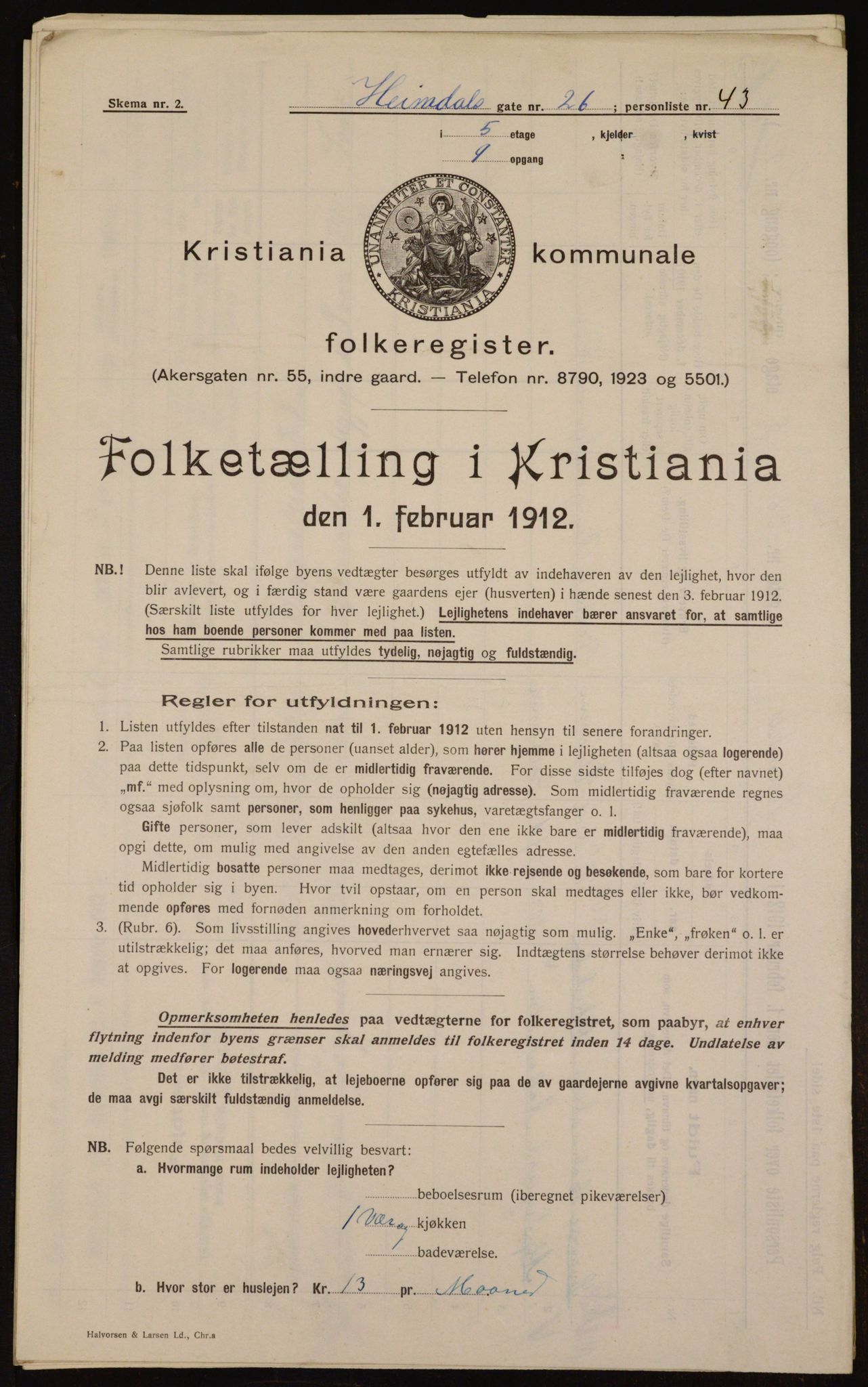 OBA, Kommunal folketelling 1.2.1912 for Kristiania, 1912, s. 37258