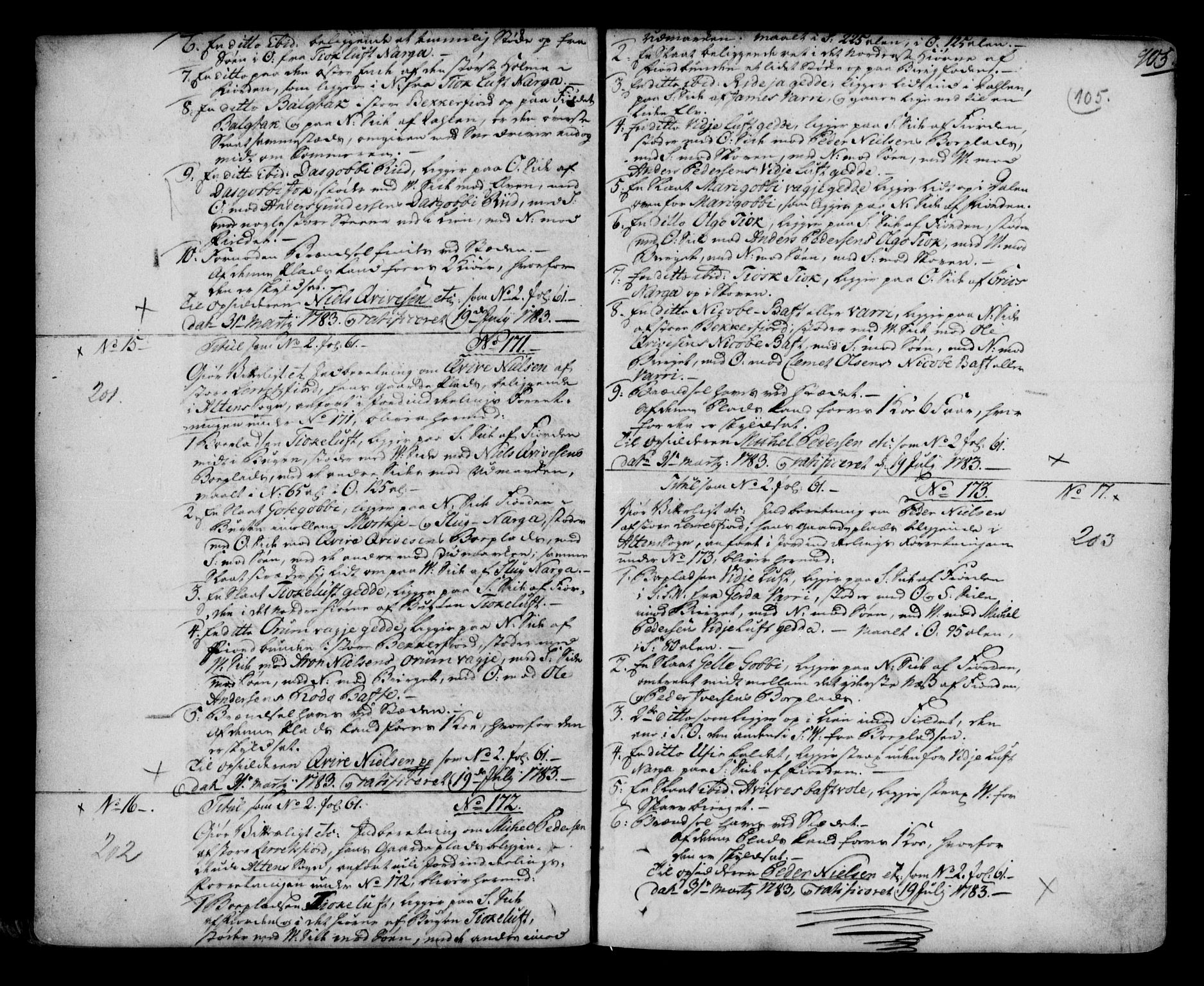 Finnmark sorenskriveri, SATØ/S-0053/G/Gb/L0001pb: Pantebok nr. 1, 1776-1794, s. 105