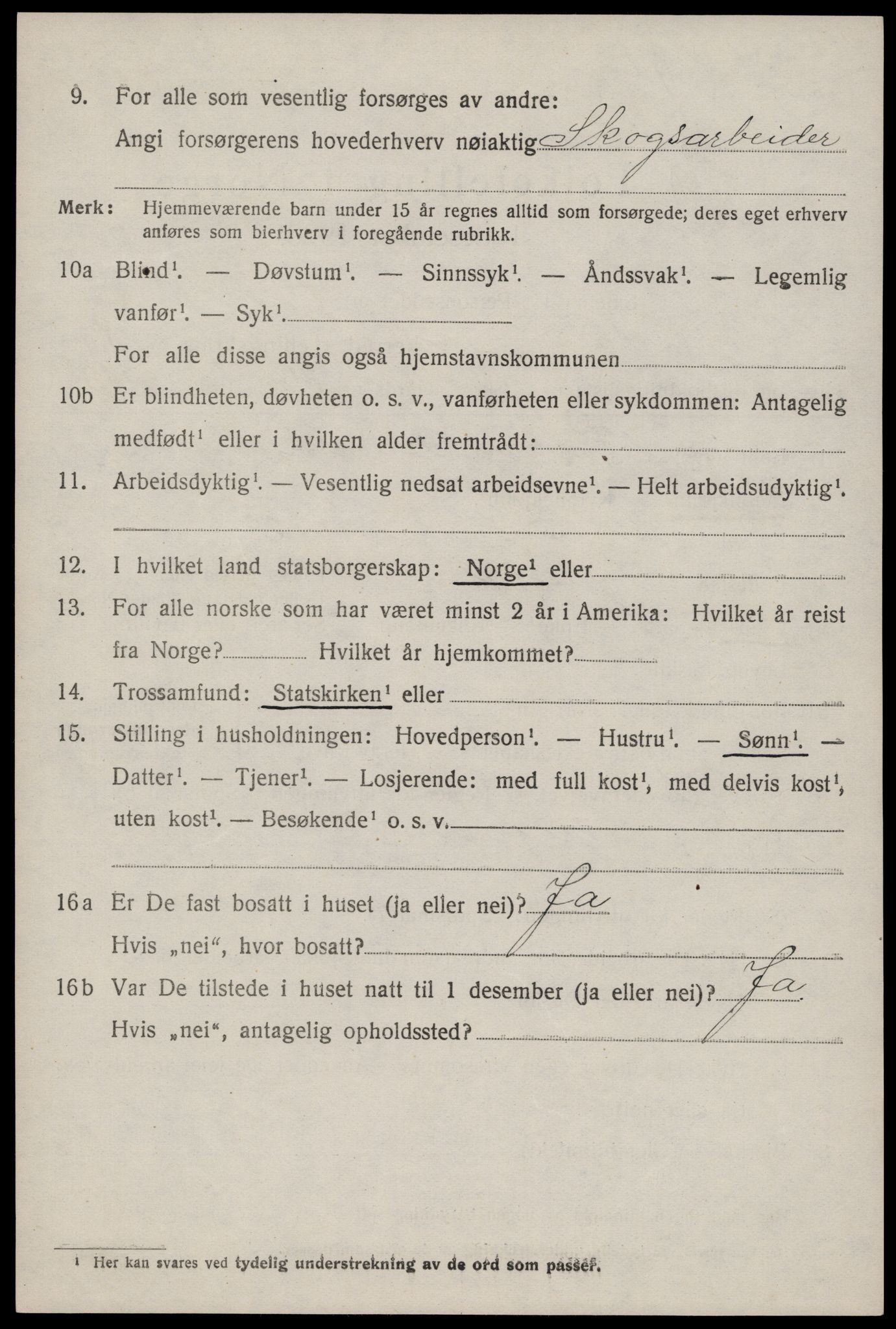 SAKO, Folketelling 1920 for 0831 Fyresdal herred, 1920, s. 3424