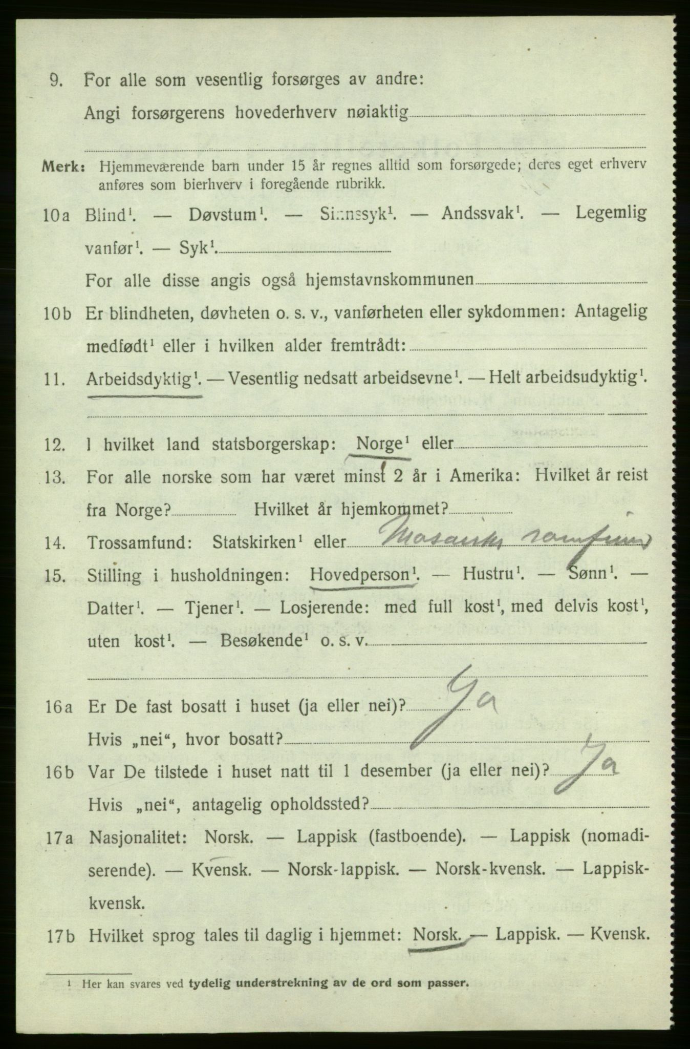 SATØ, Folketelling 1920 for 2019 Kjelvik herred, 1920, s. 2880