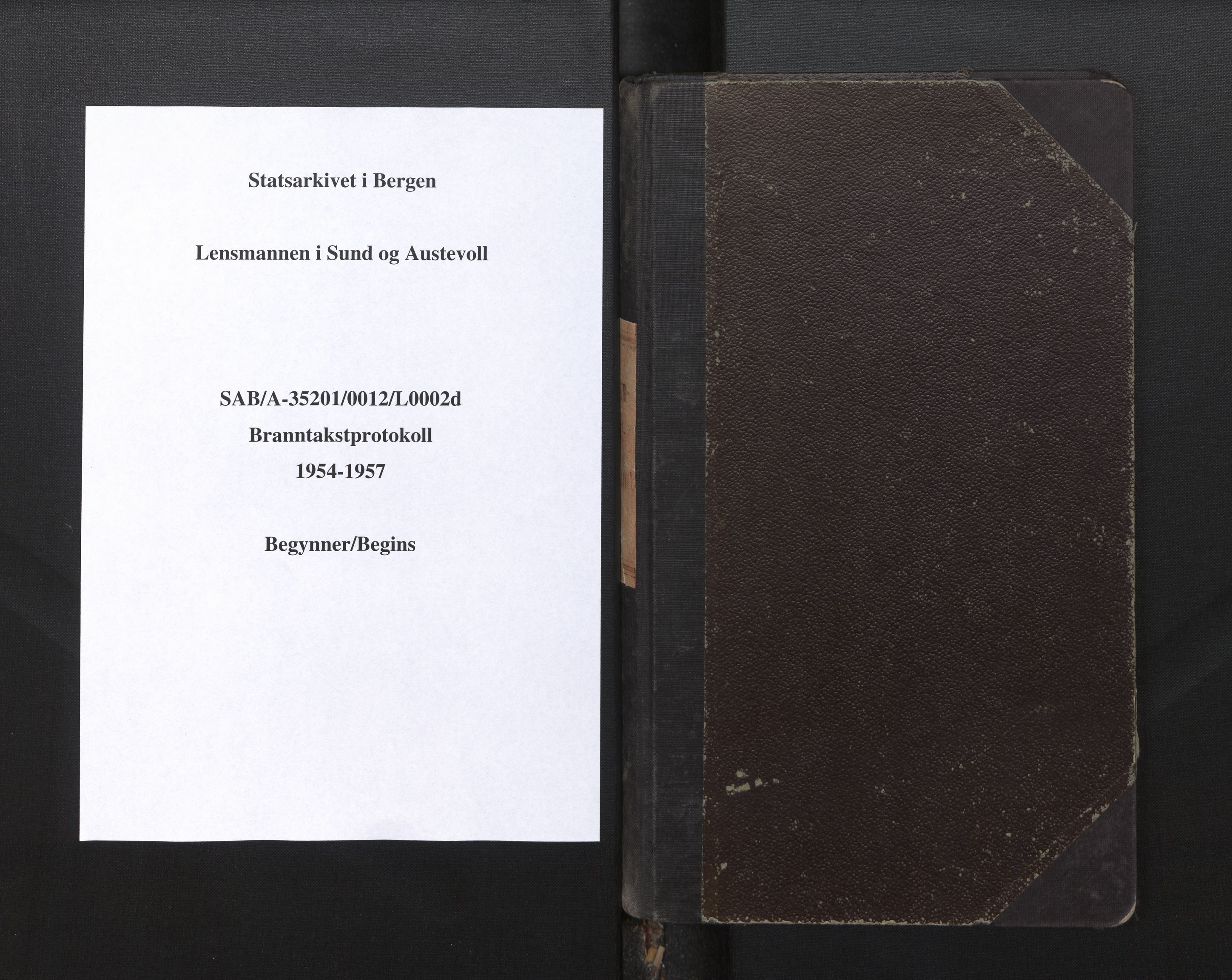 Lensmannen i Sund og Austevoll, AV/SAB-A-35201/0012/L0002d: Branntakstprotokoll, 1954-1957