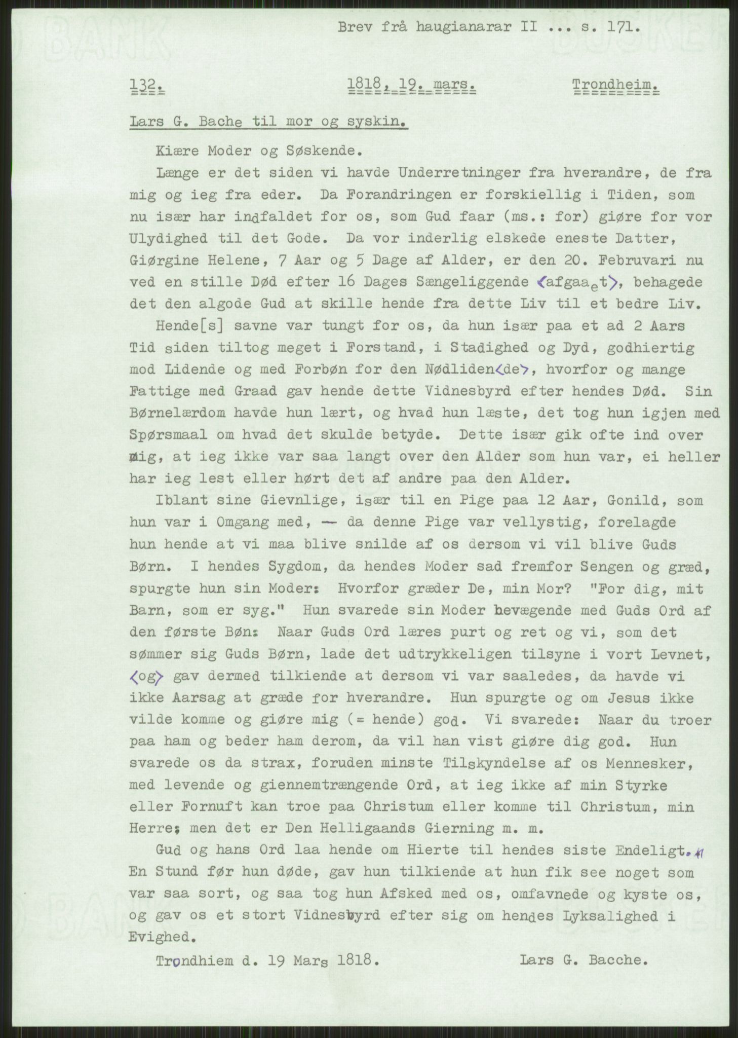 Samlinger til kildeutgivelse, Haugianerbrev, AV/RA-EA-6834/F/L0002: Haugianerbrev II: 1805-1821, 1805-1821, s. 171