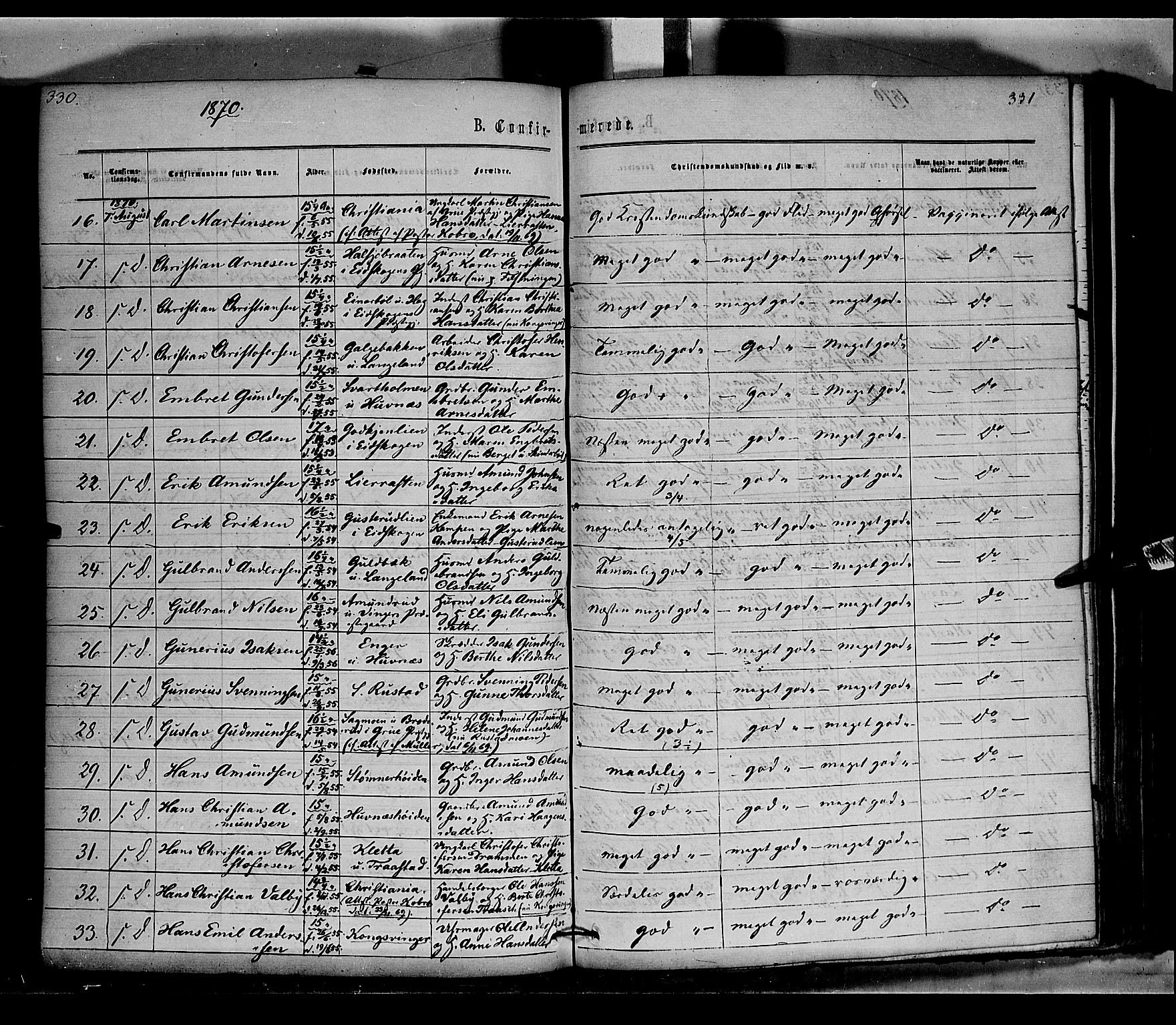 Vinger prestekontor, AV/SAH-PREST-024/H/Ha/Haa/L0011: Ministerialbok nr. 11, 1862-1870, s. 331