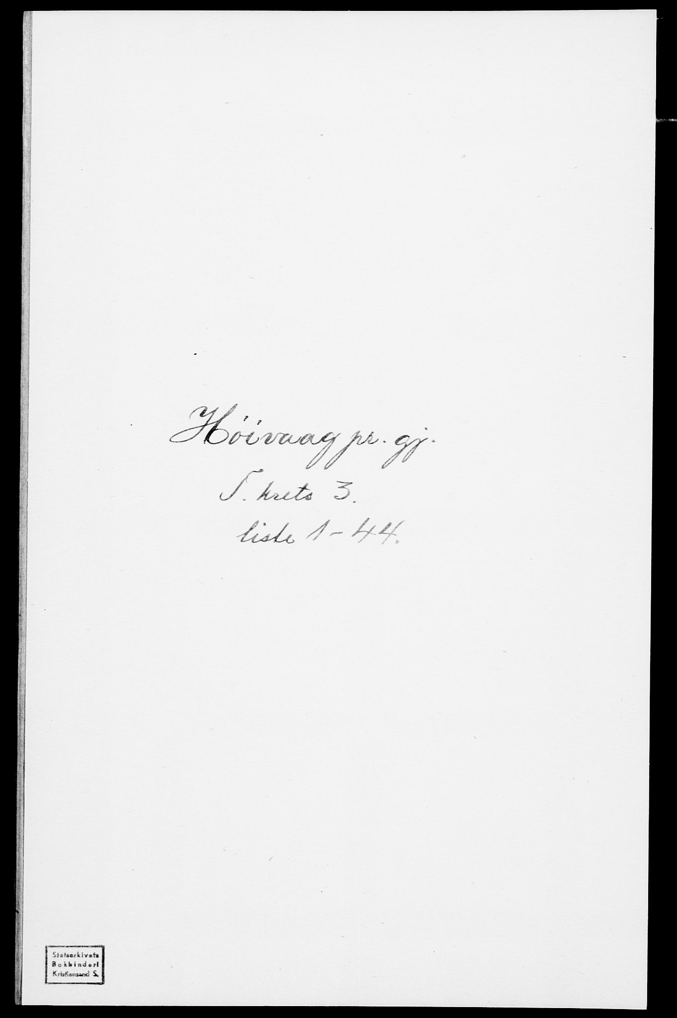 SAK, Folketelling 1875 for 0927P Høvåg prestegjeld, 1875, s. 345