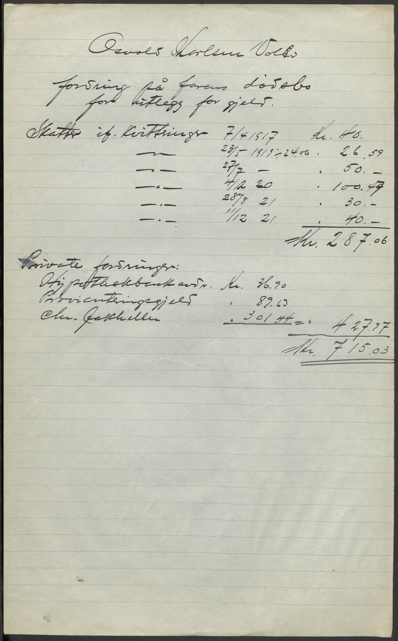 Beiarn lensmannskontor, AV/SAT-A-5676/1/02/L0003: 2.02.03 - Div. dødsbo, 1915-1924