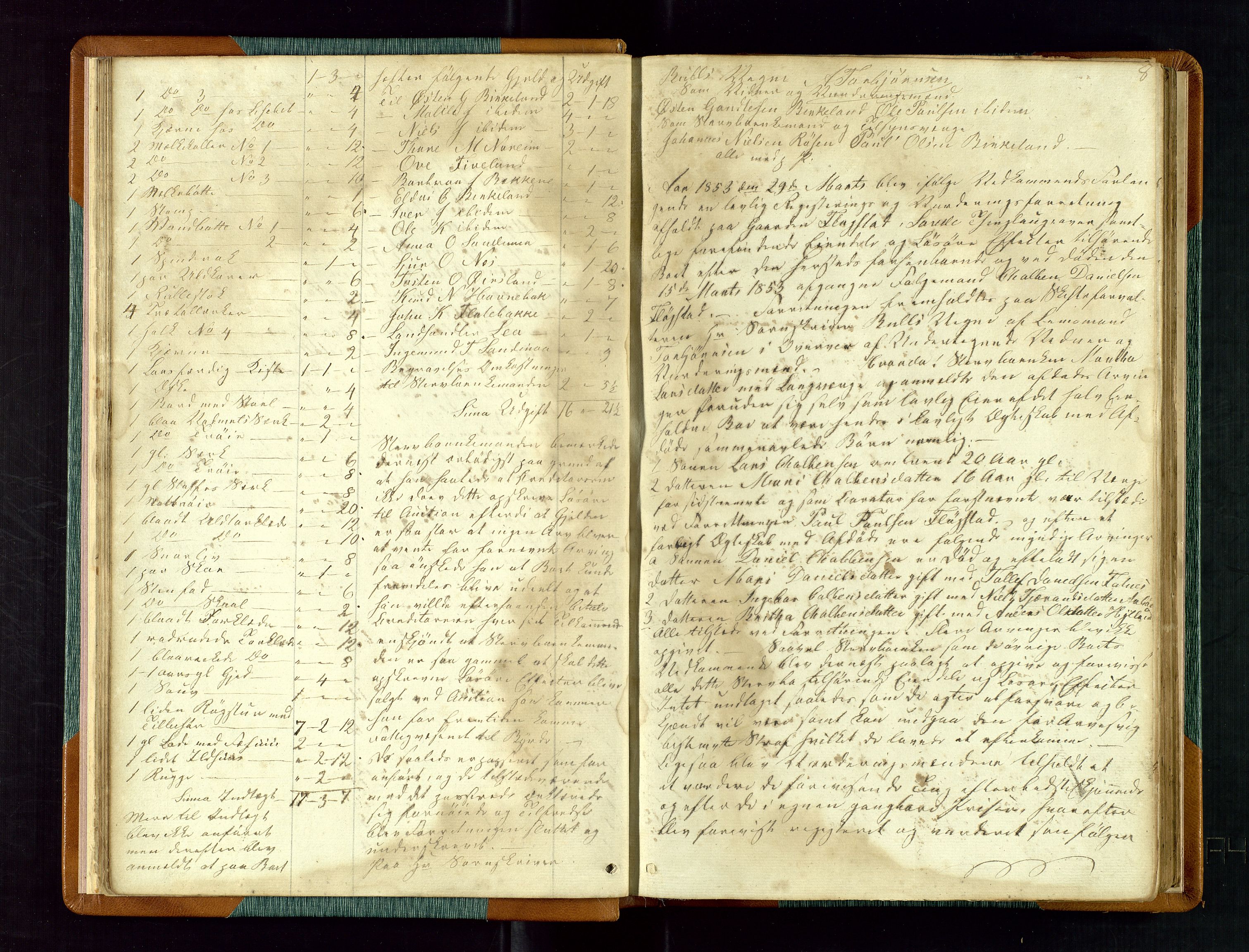 Ryfylke tingrett, AV/SAST-A-100055/001/IV/IVE/L0005: Skifteregistreringsprotokoll Sauda, 1852-1874, s. 7b-8a