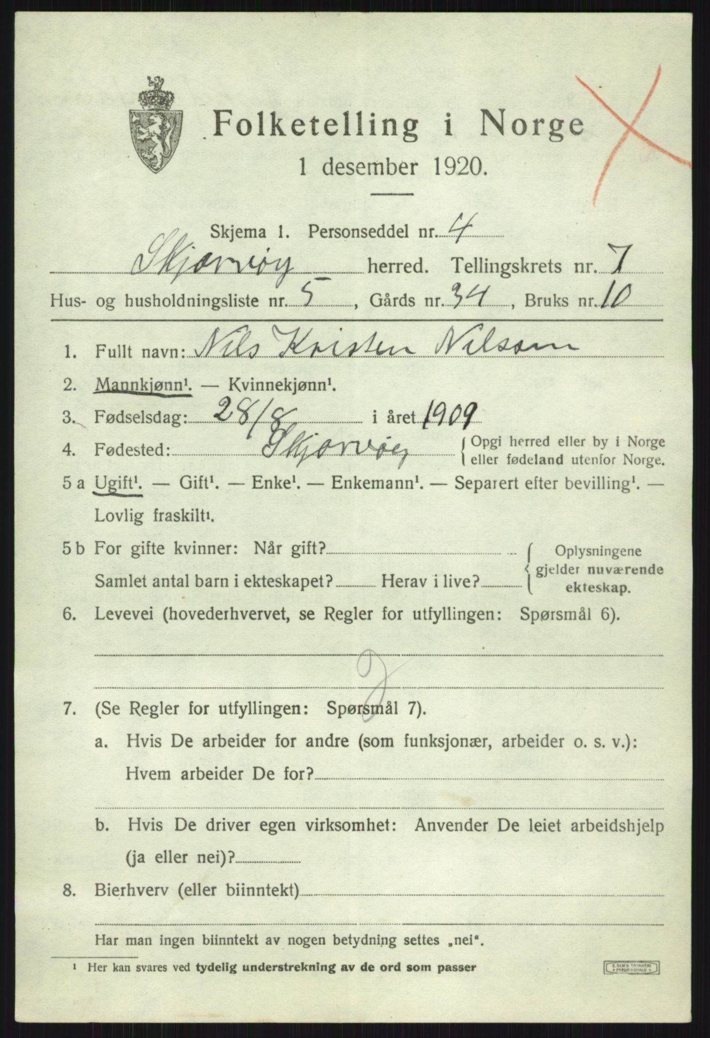 SATØ, Folketelling 1920 for 1941 Skjervøy herred, 1920, s. 4333