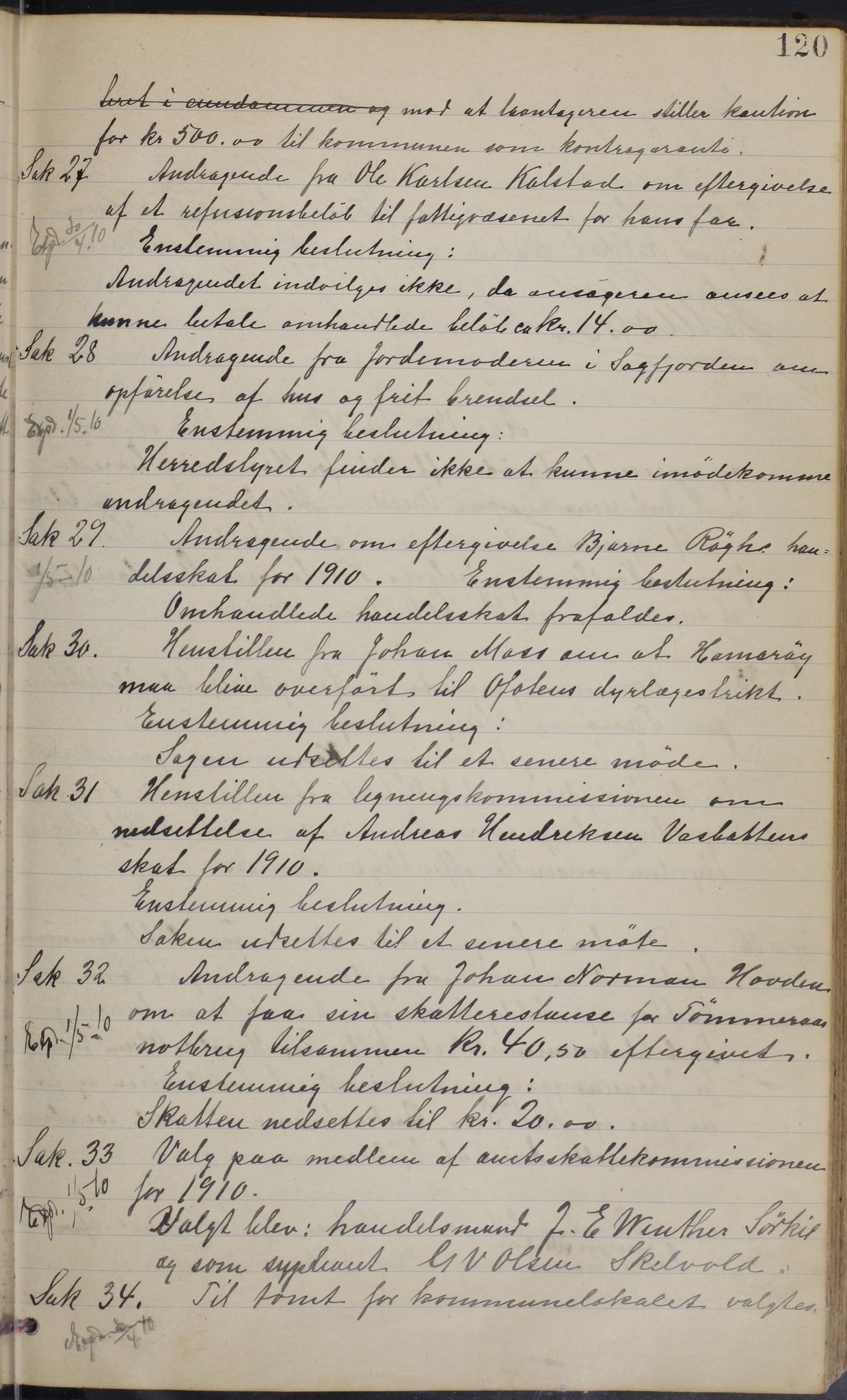 Hamarøy kommune. Formannskapet, AIN/K-18490.150/100/L0002: Møtebok, 1901-1914