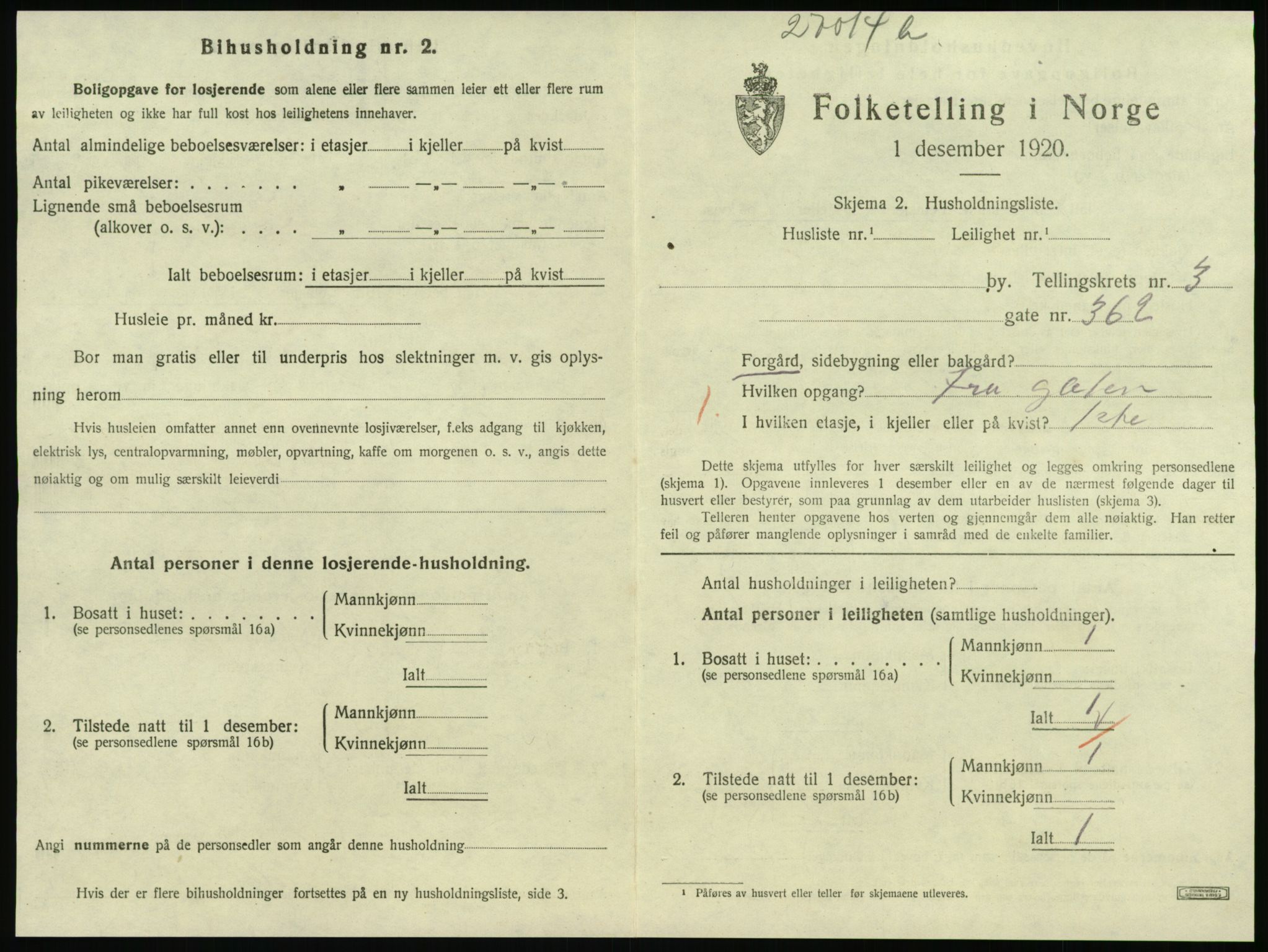 SAT, Folketelling 1920 for 1702 Steinkjer ladested, 1920, s. 2116