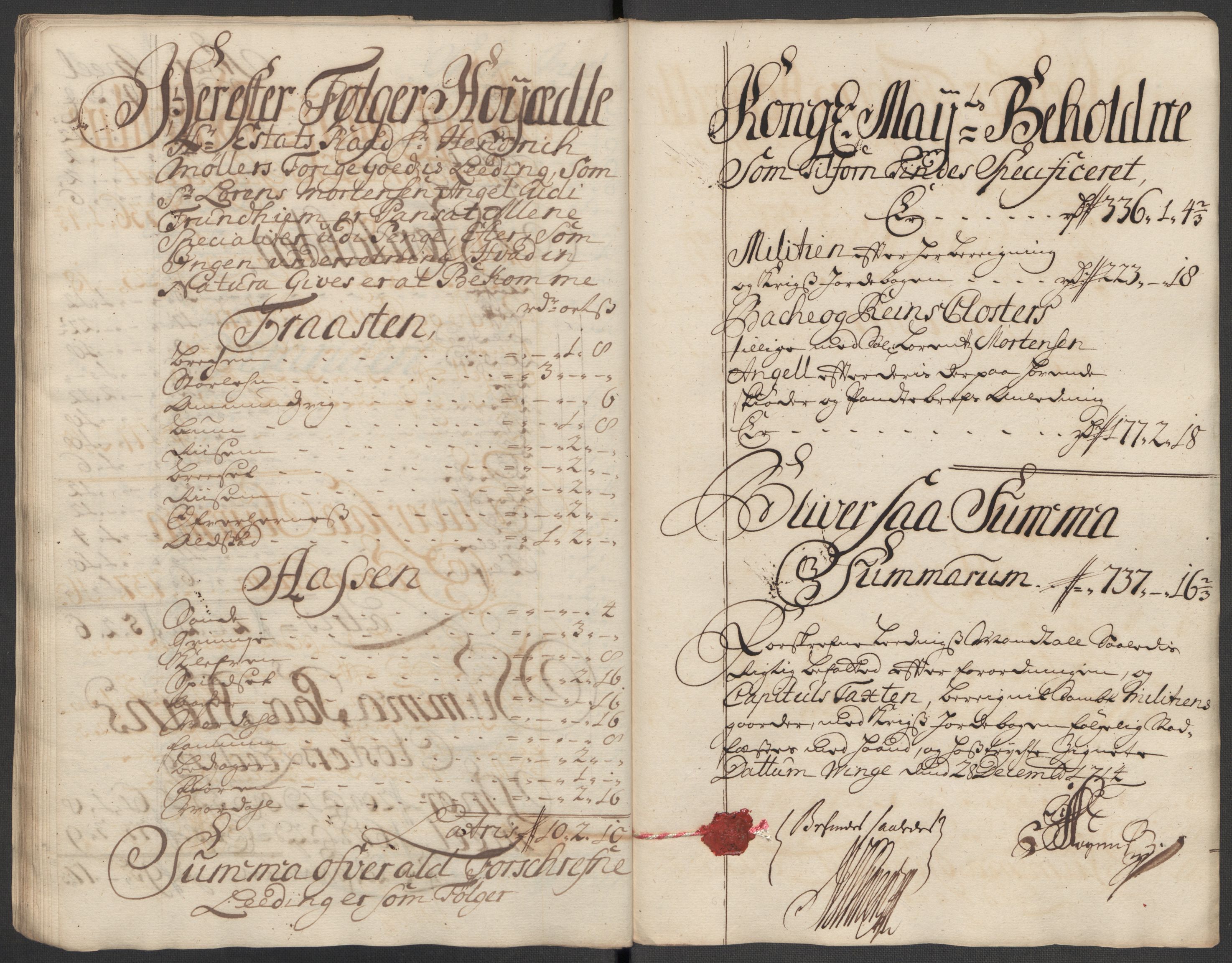 Rentekammeret inntil 1814, Reviderte regnskaper, Fogderegnskap, RA/EA-4092/R62/L4204: Fogderegnskap Stjørdal og Verdal, 1714, s. 201