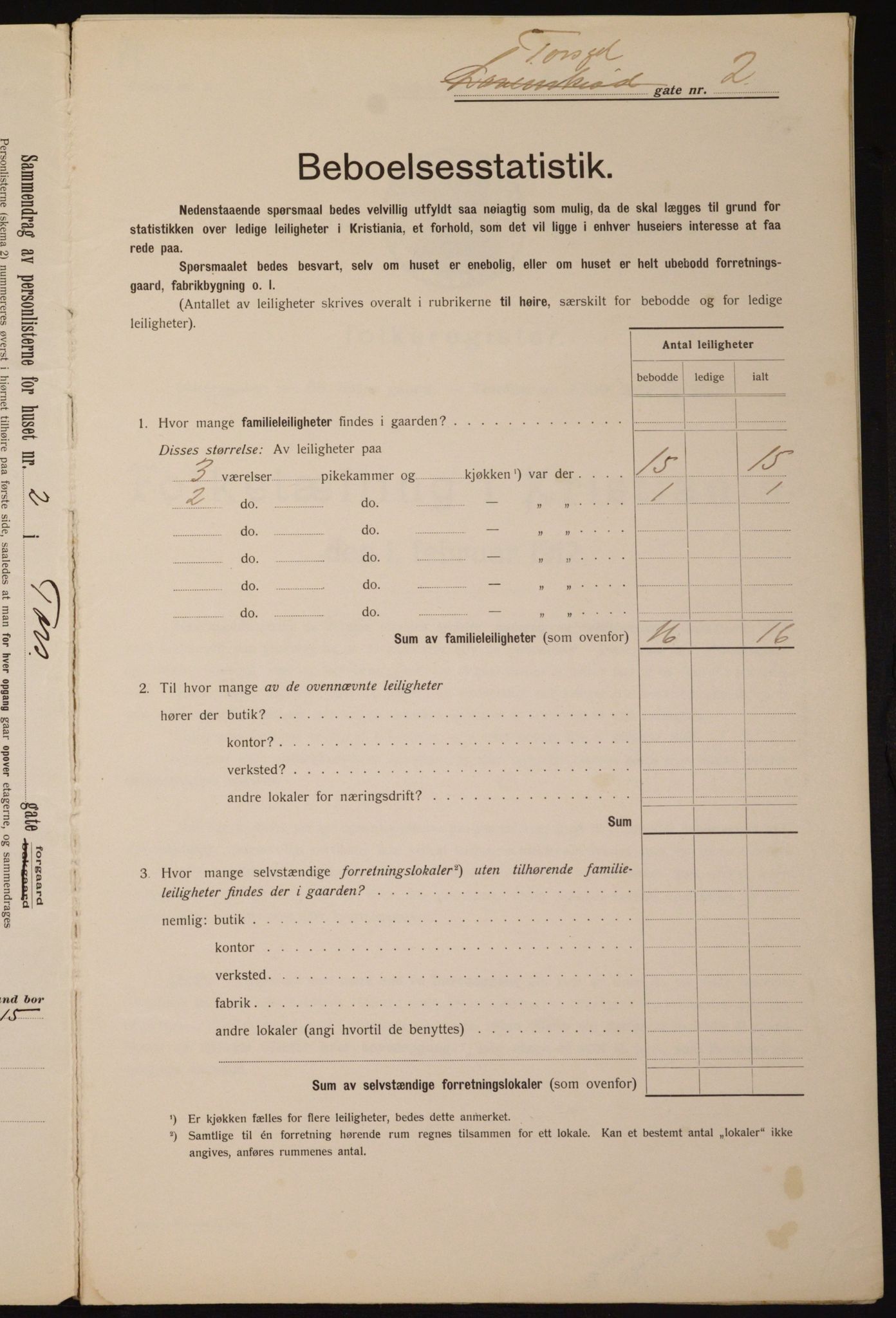 OBA, Kommunal folketelling 1.2.1912 for Kristiania, 1912, s. 114306