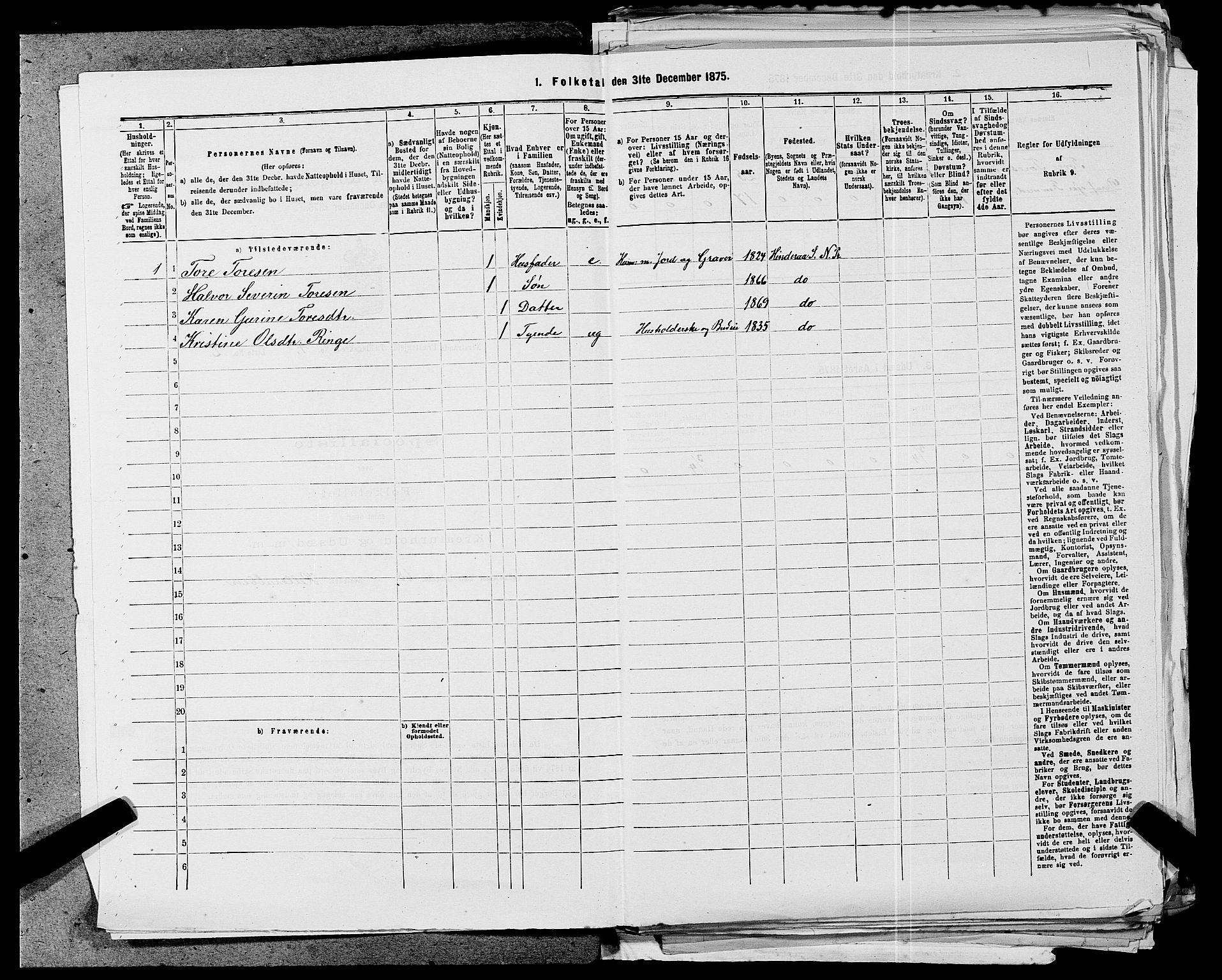 SAST, Folketelling 1875 for 1139P Nedstrand prestegjeld, 1875, s. 150