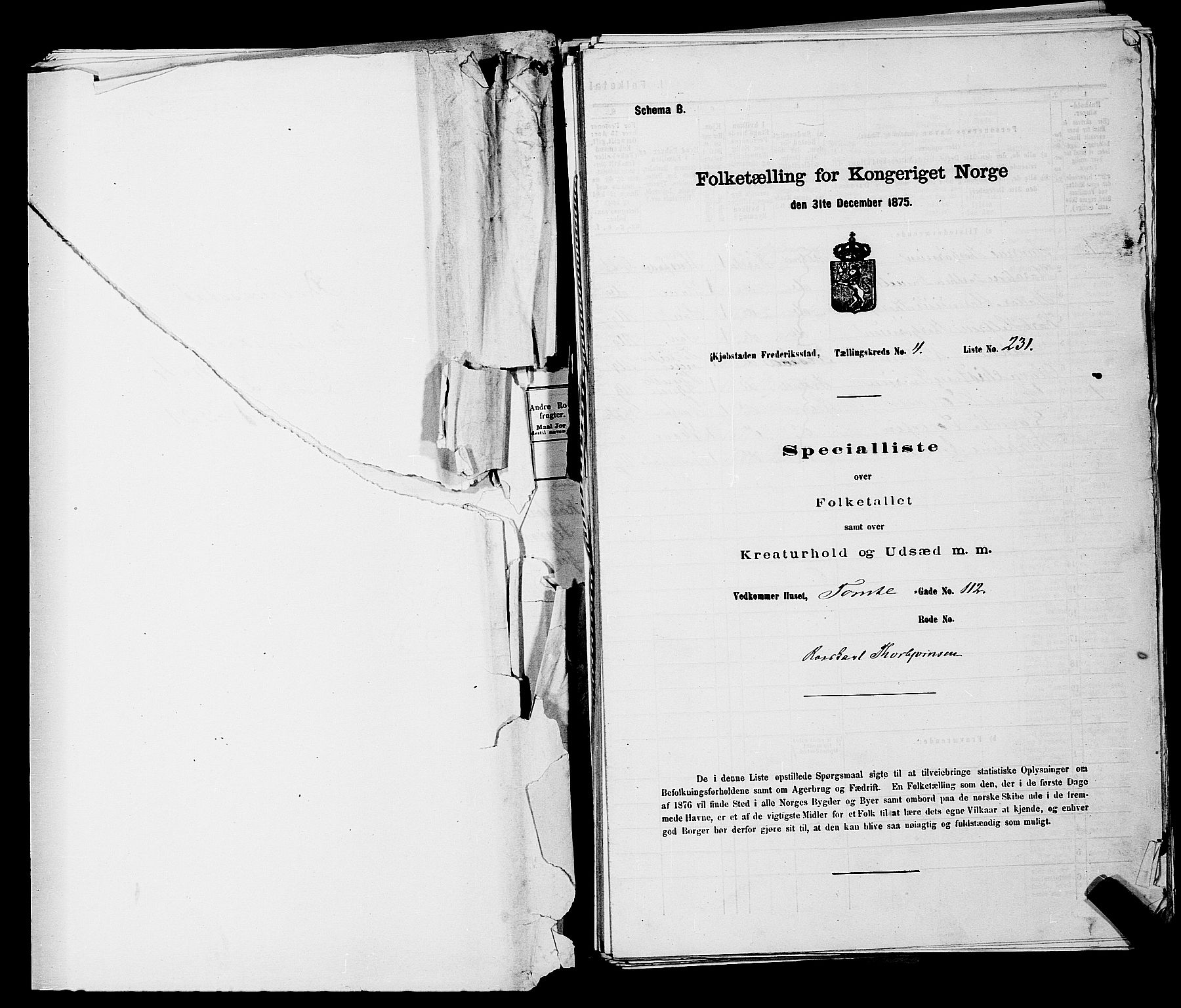 RA, Folketelling 1875 for 0103B Fredrikstad prestegjeld, Fredrikstad kjøpstad, 1875, s. 565