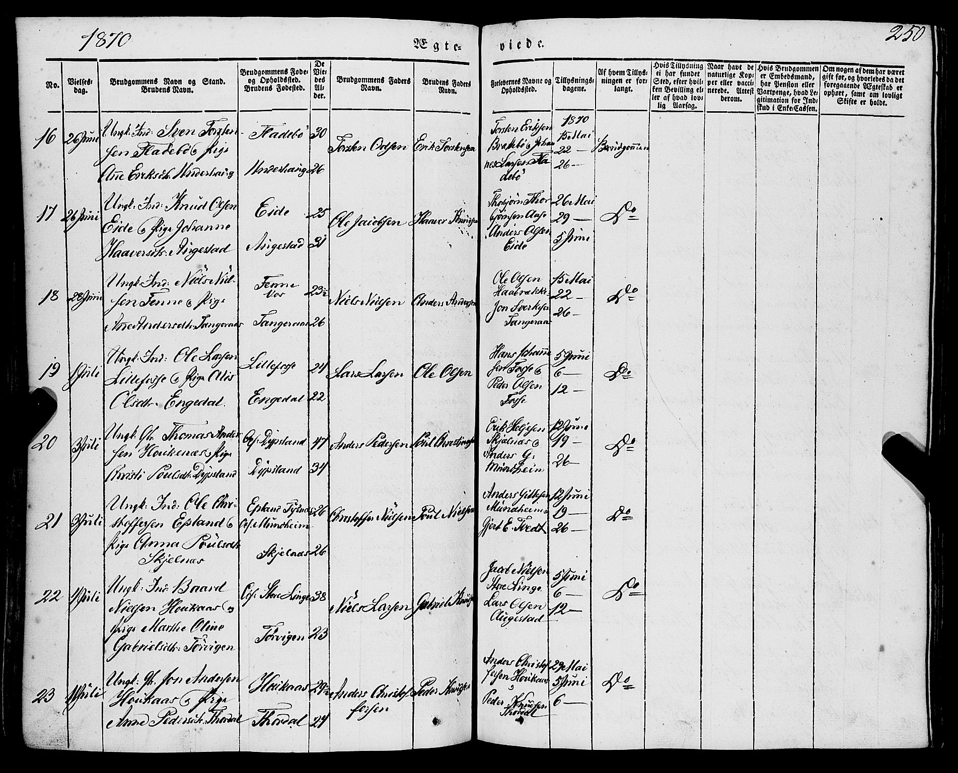 Strandebarm sokneprestembete, AV/SAB-A-78401/H/Haa: Ministerialbok nr. A 7, 1844-1872, s. 250