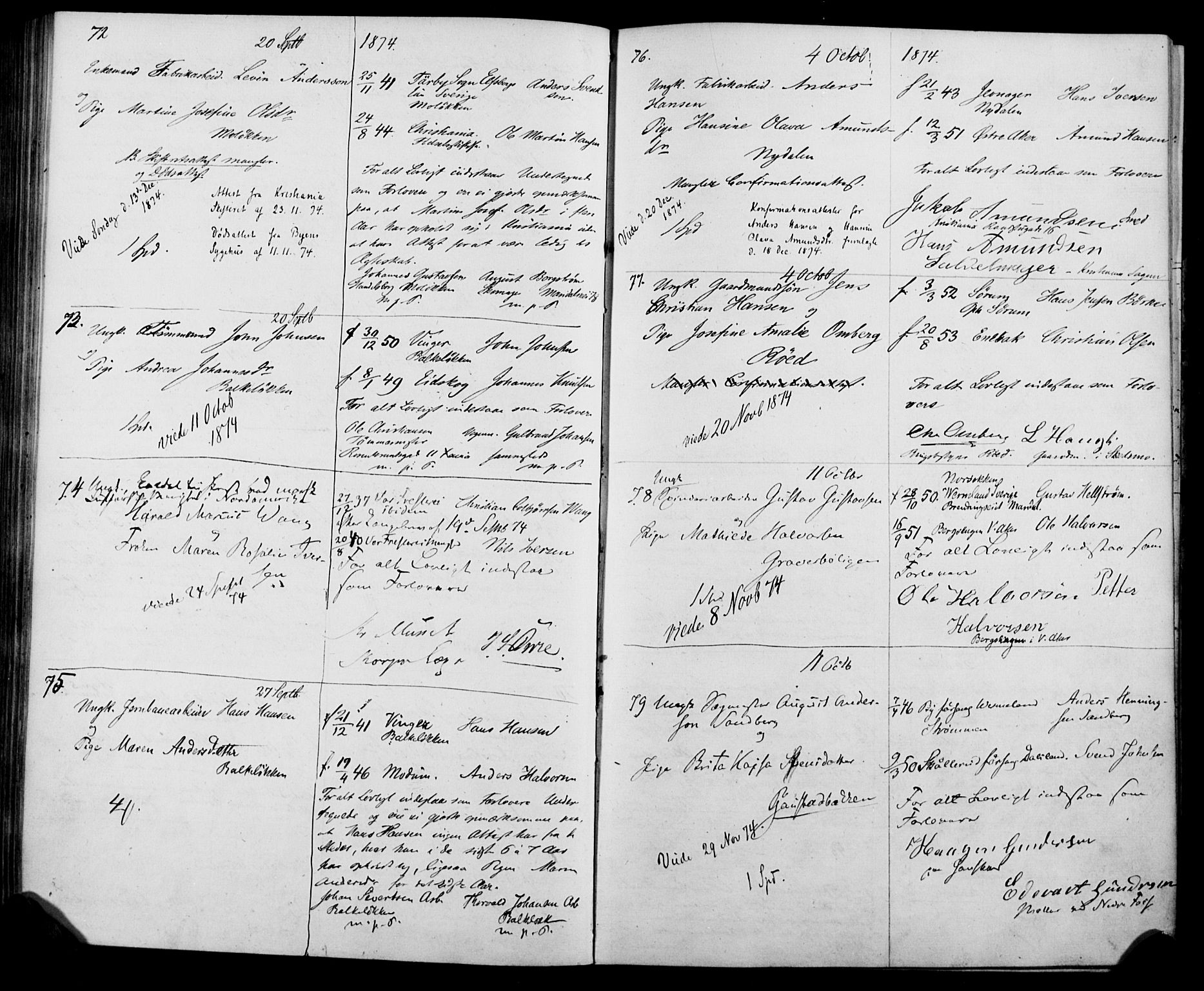 Vestre Aker prestekontor Kirkebøker, AV/SAO-A-10025/H/Ha/L0001: Lysningsprotokoll nr. 1, 1865-1878