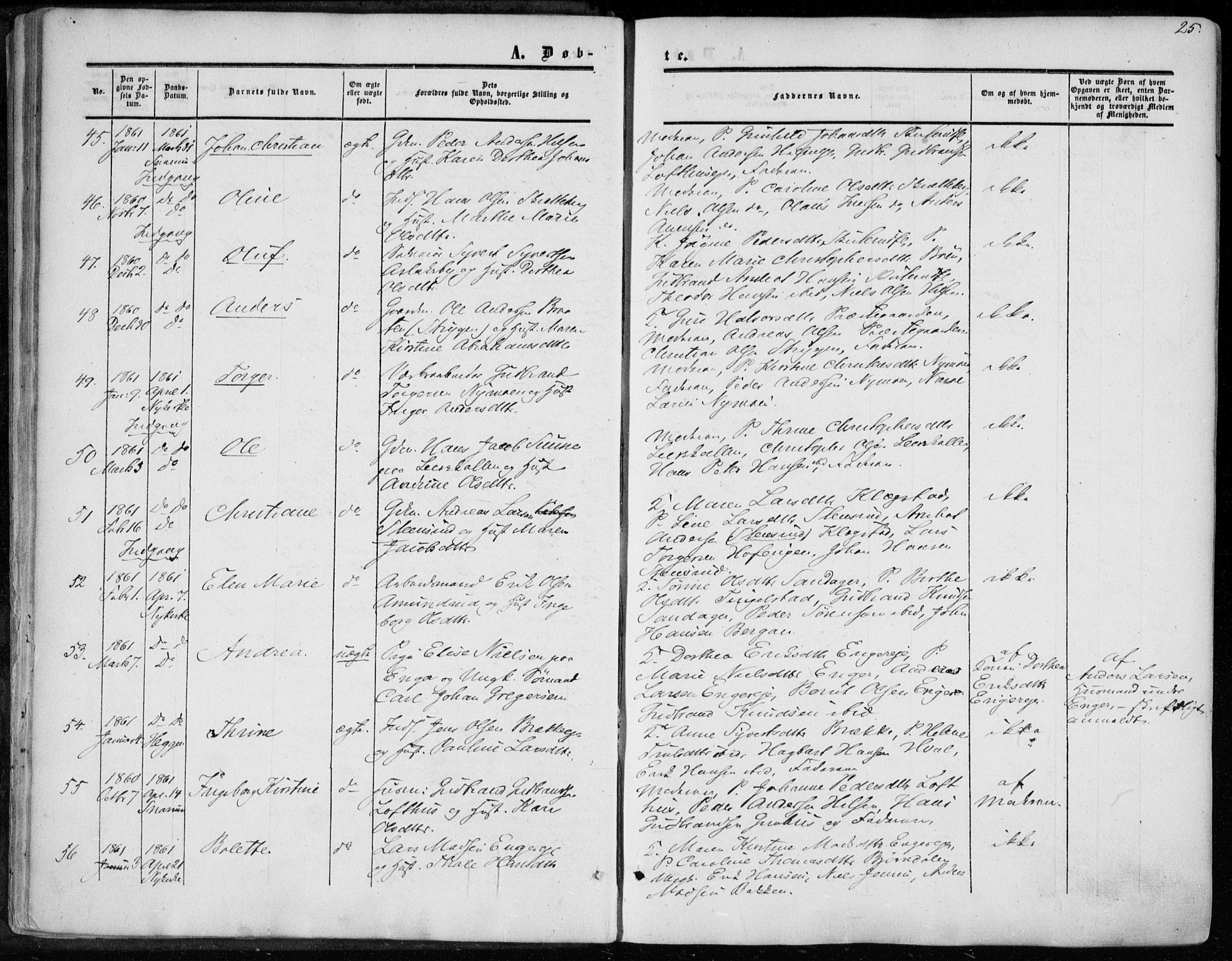 Modum kirkebøker, AV/SAKO-A-234/F/Fa/L0009: Ministerialbok nr. 9, 1860-1864, s. 25