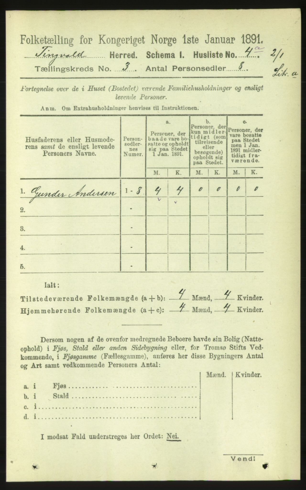 RA, Folketelling 1891 for 1560 Tingvoll herred, 1891, s. 908