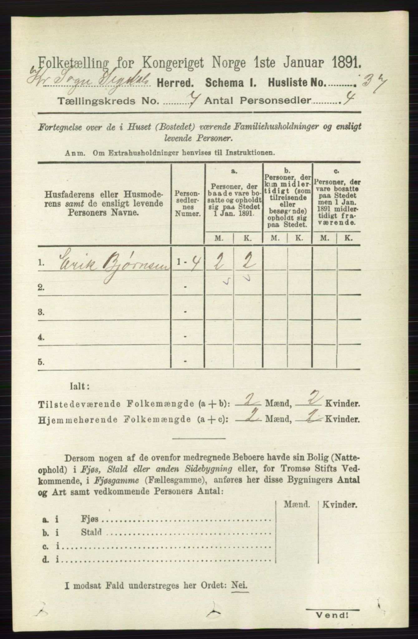 RA, Folketelling 1891 for 0621 Sigdal herred, 1891, s. 5988