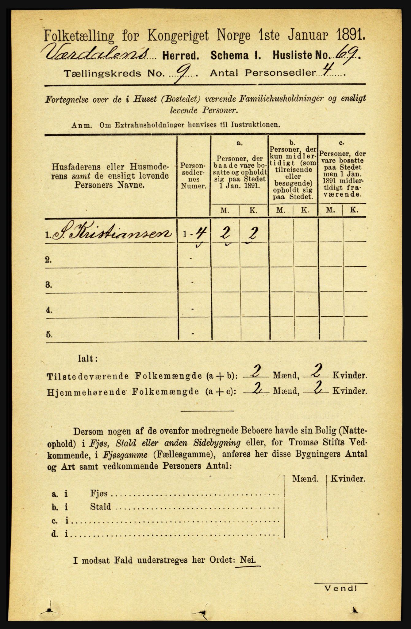 RA, Folketelling 1891 for 1721 Verdal herred, 1891, s. 4966