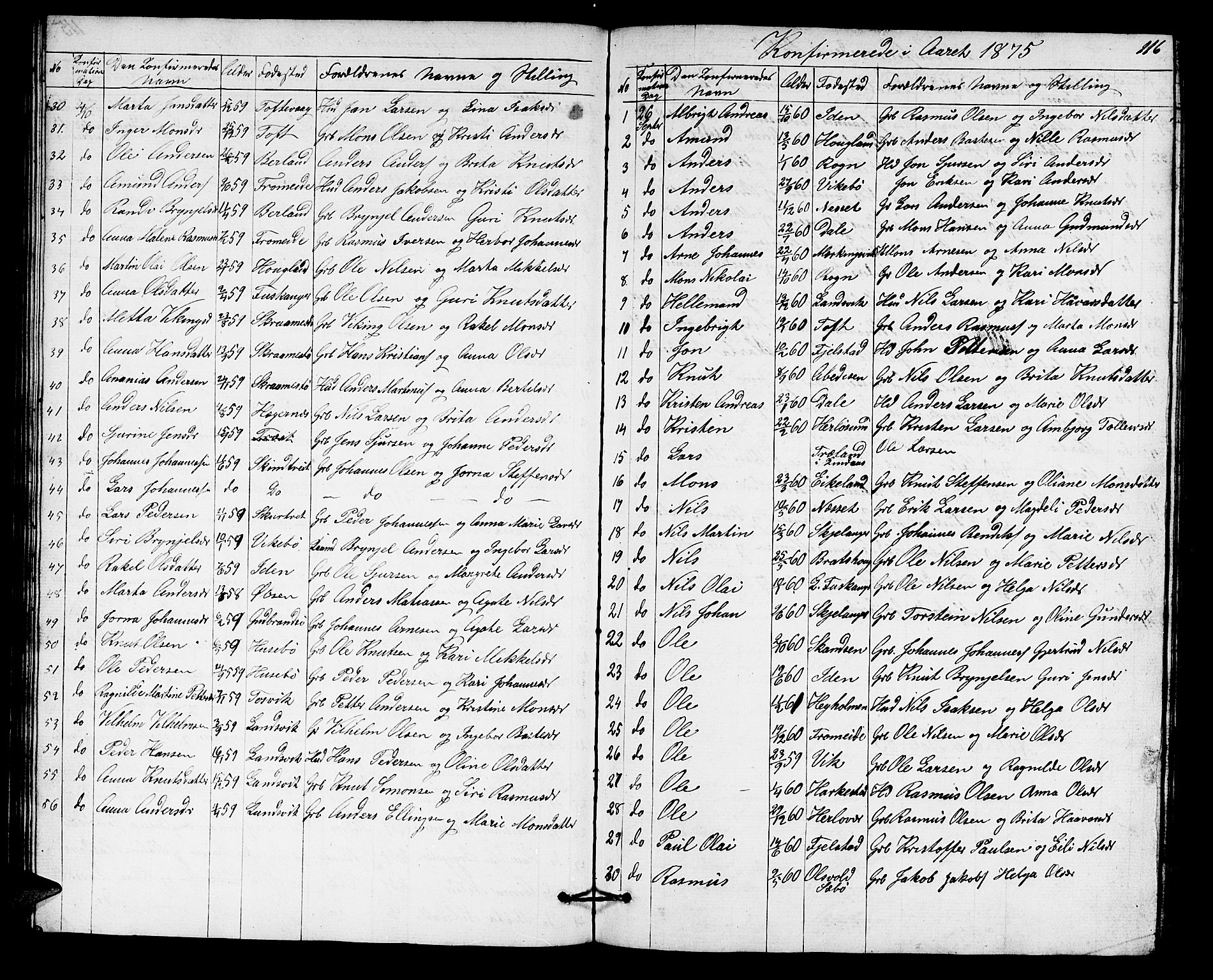 Herdla Sokneprestembete, AV/SAB-A-75701/H/Hab: Klokkerbok nr. A 1, 1859-1880, s. 116