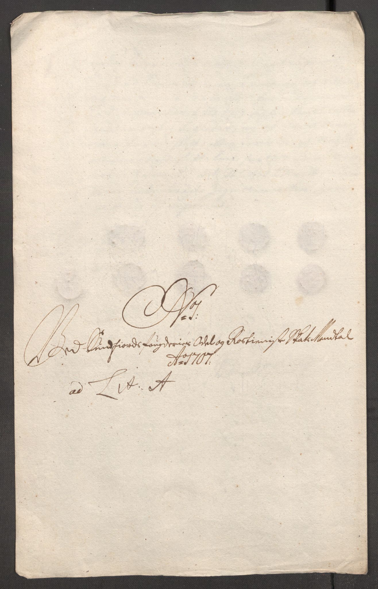 Rentekammeret inntil 1814, Reviderte regnskaper, Fogderegnskap, AV/RA-EA-4092/R53/L3430: Fogderegnskap Sunn- og Nordfjord, 1706-1707, s. 263