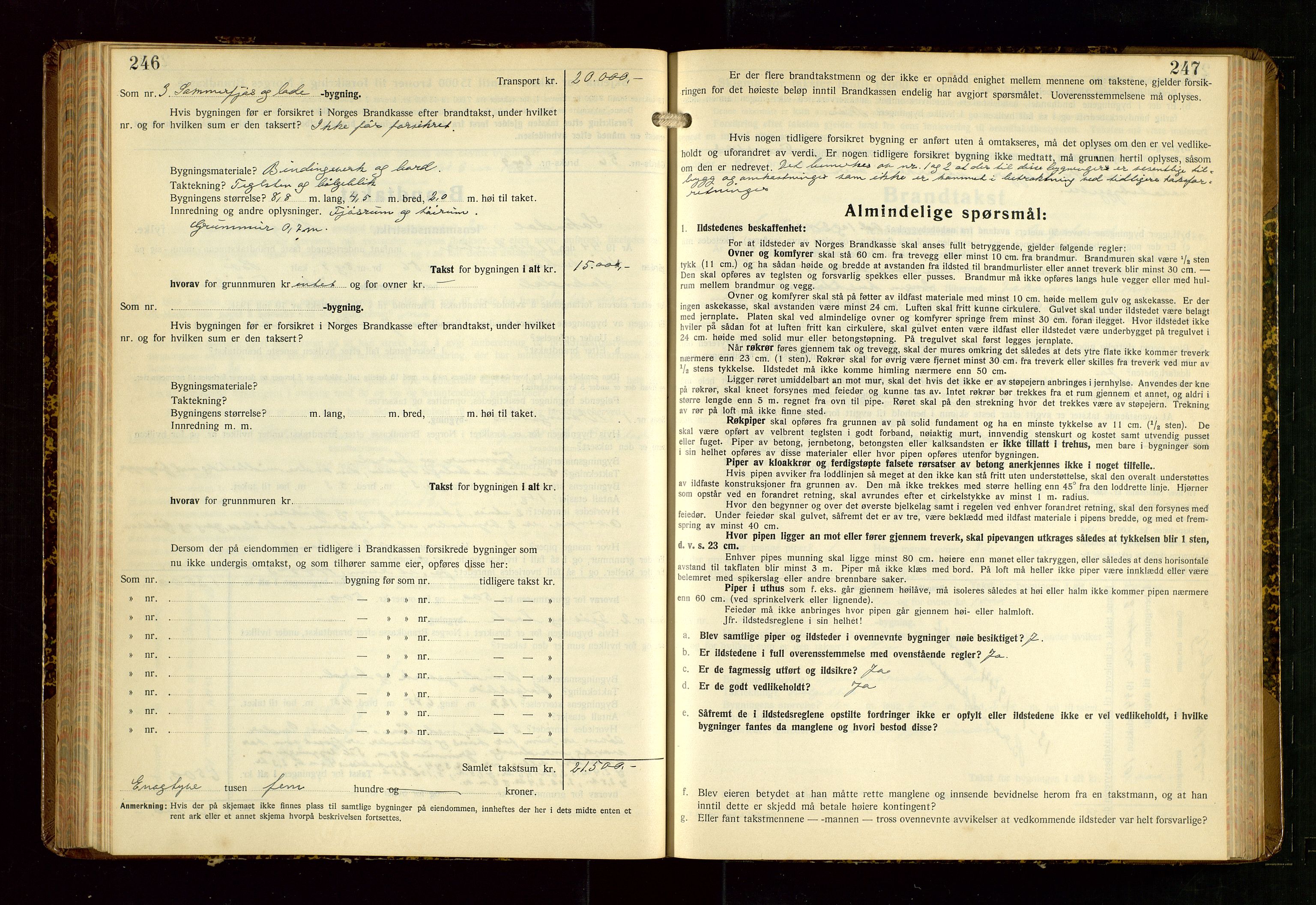 Sokndal lensmannskontor, AV/SAST-A-100417/Gob/L0008: "Brandtakst-Protokoll", 1937-1955, s. 246-247