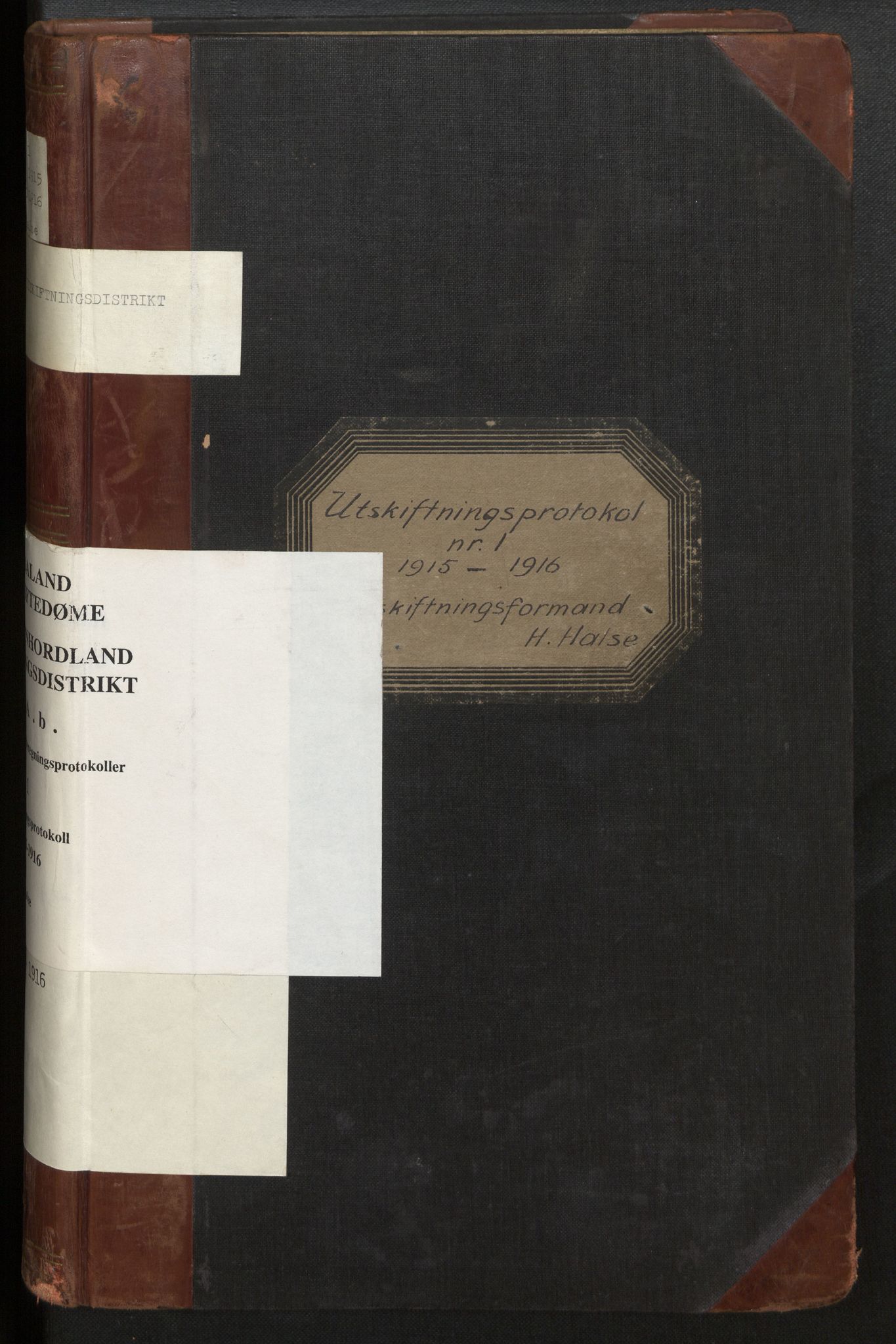 Hordaland jordskiftedøme - VII Indre Sunnhordland jordskiftedistrikt, AV/SAB-A-7401/A/Ab/L0001: Forhandlingsprotokoll, 1915-1916