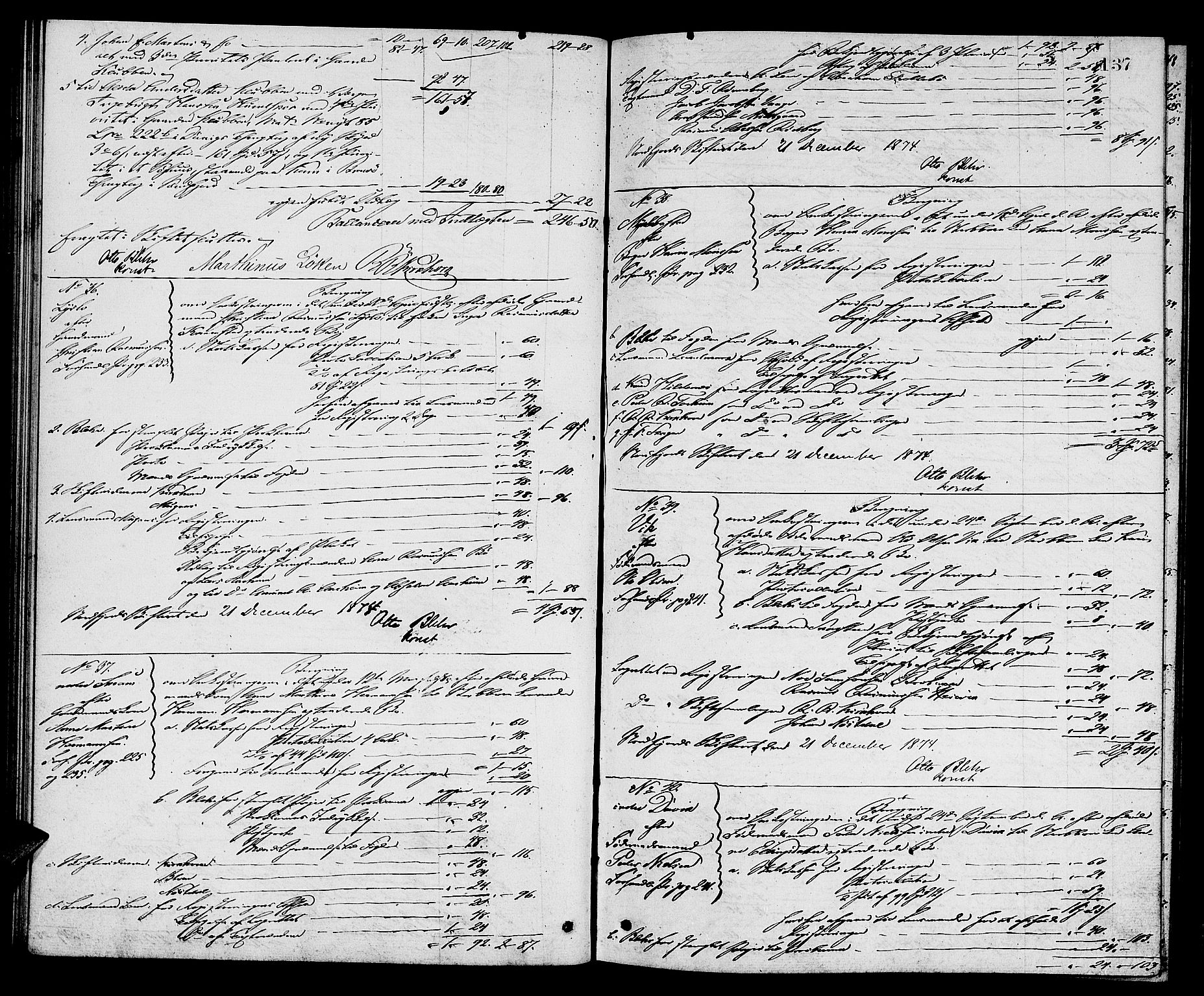 Nordfjord sorenskriveri, AV/SAB-A-2801/1/04/04d/L0005: Skifteutlodningsprotokoll, 1872-1875, s. 136b-137a