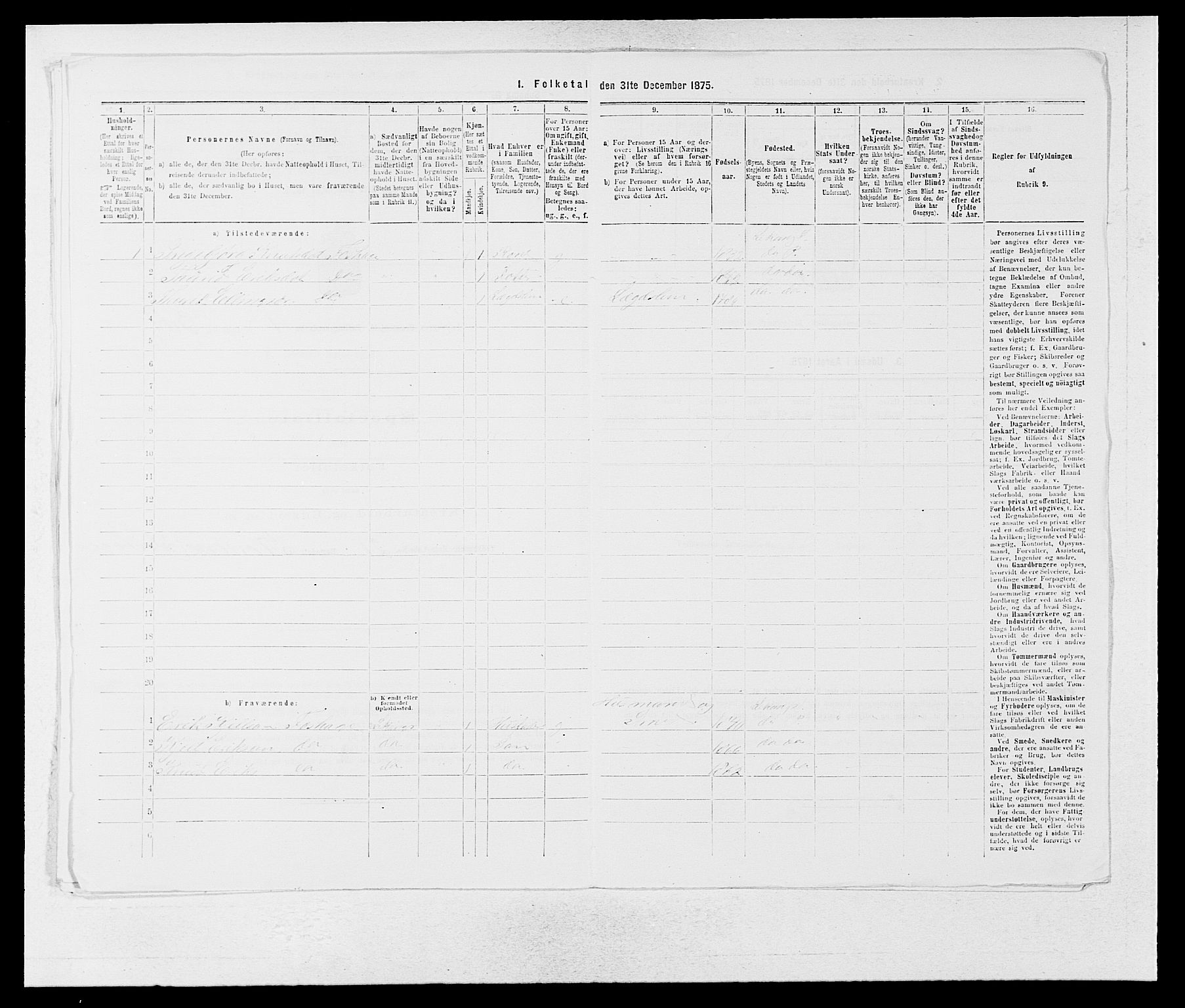 SAB, Folketelling 1875 for 1419P Leikanger prestegjeld, 1875, s. 98