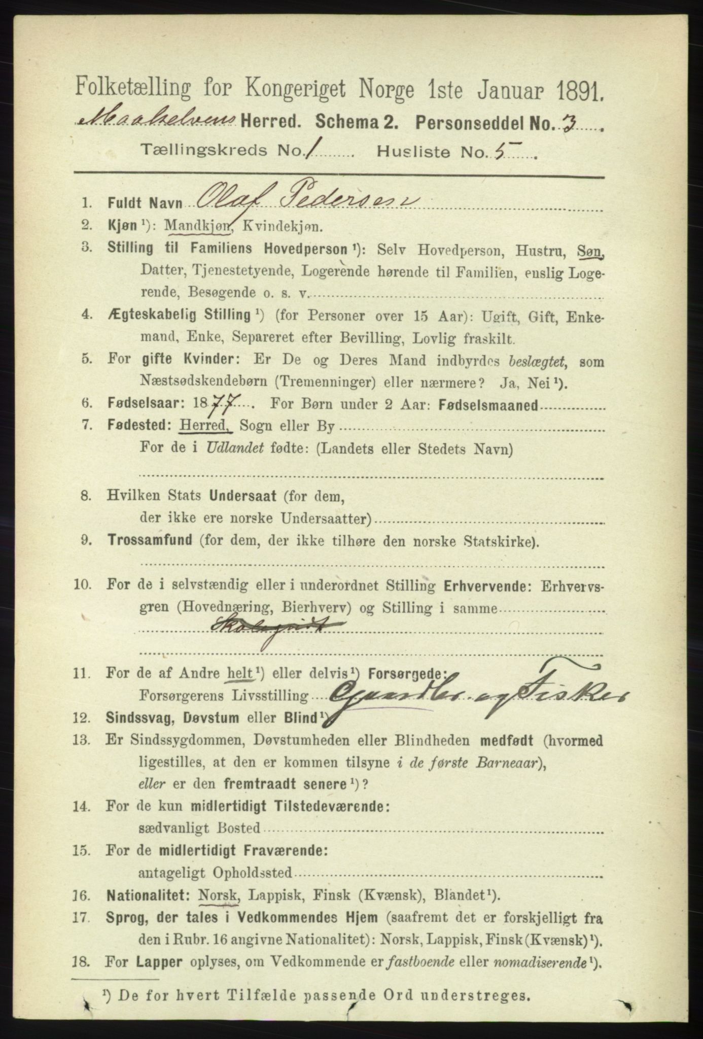 RA, Folketelling 1891 for 1924 Målselv herred, 1891, s. 92