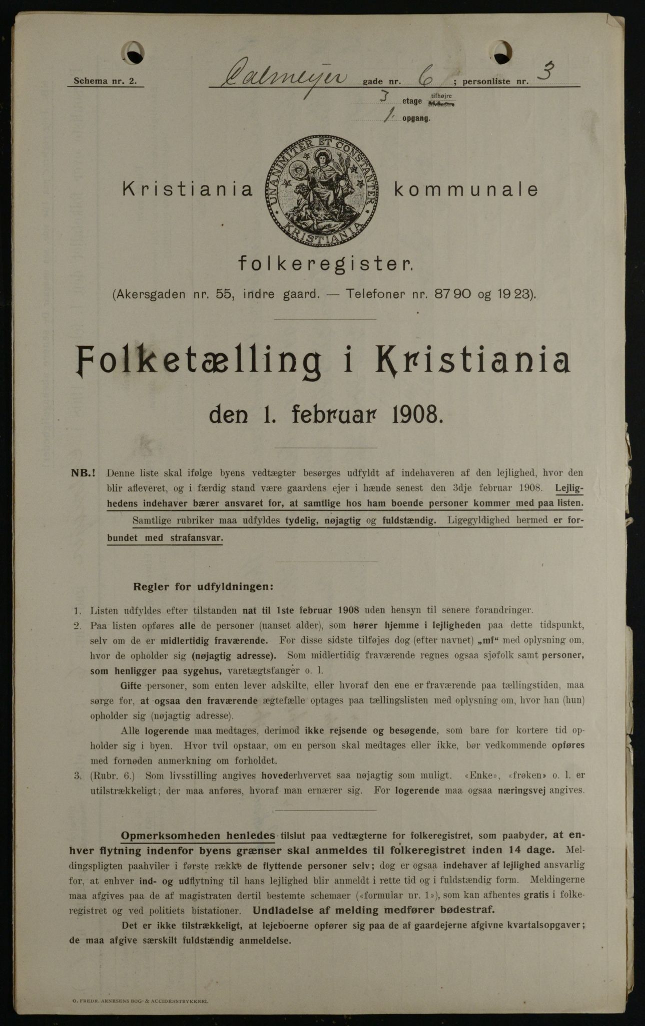 OBA, Kommunal folketelling 1.2.1908 for Kristiania kjøpstad, 1908, s. 10700