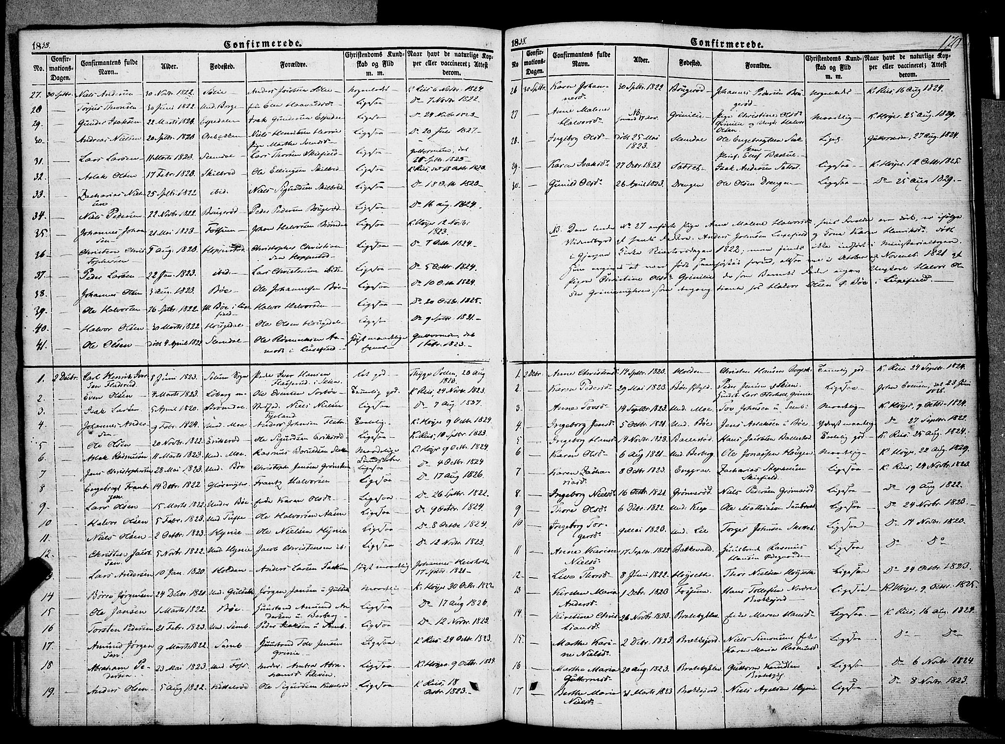 Gjerpen kirkebøker, AV/SAKO-A-265/F/Fa/L0007a: Ministerialbok nr. I 7A, 1834-1857, s. 170