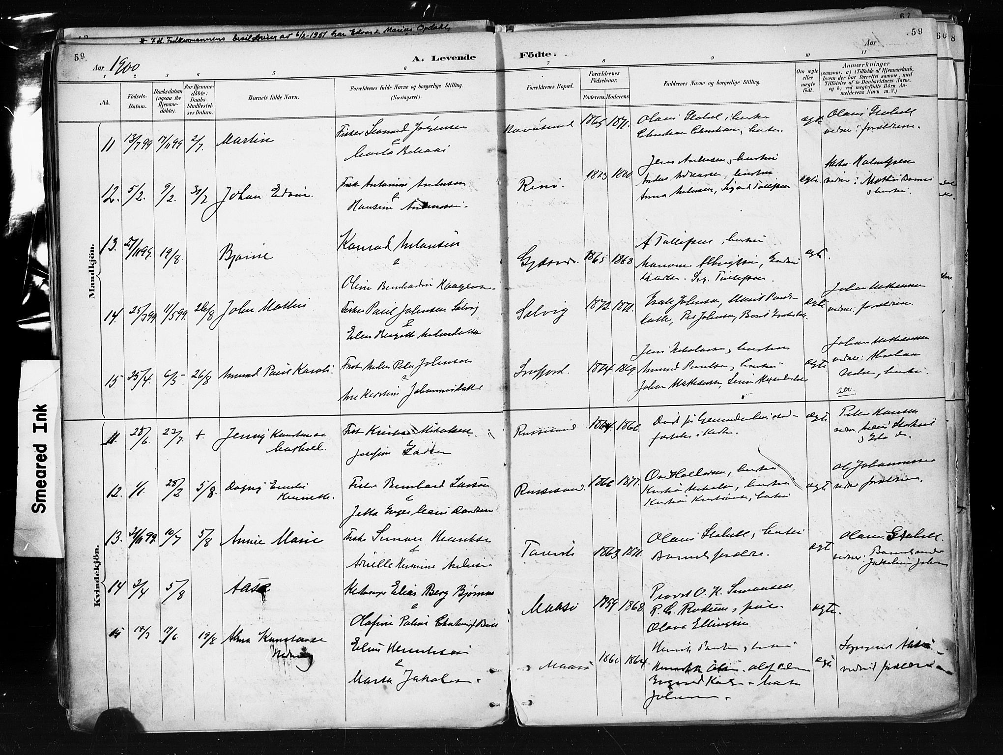 Måsøy sokneprestkontor, AV/SATØ-S-1348/H/Ha/L0005kirke: Ministerialbok nr. 5, 1892-1902, s. 59