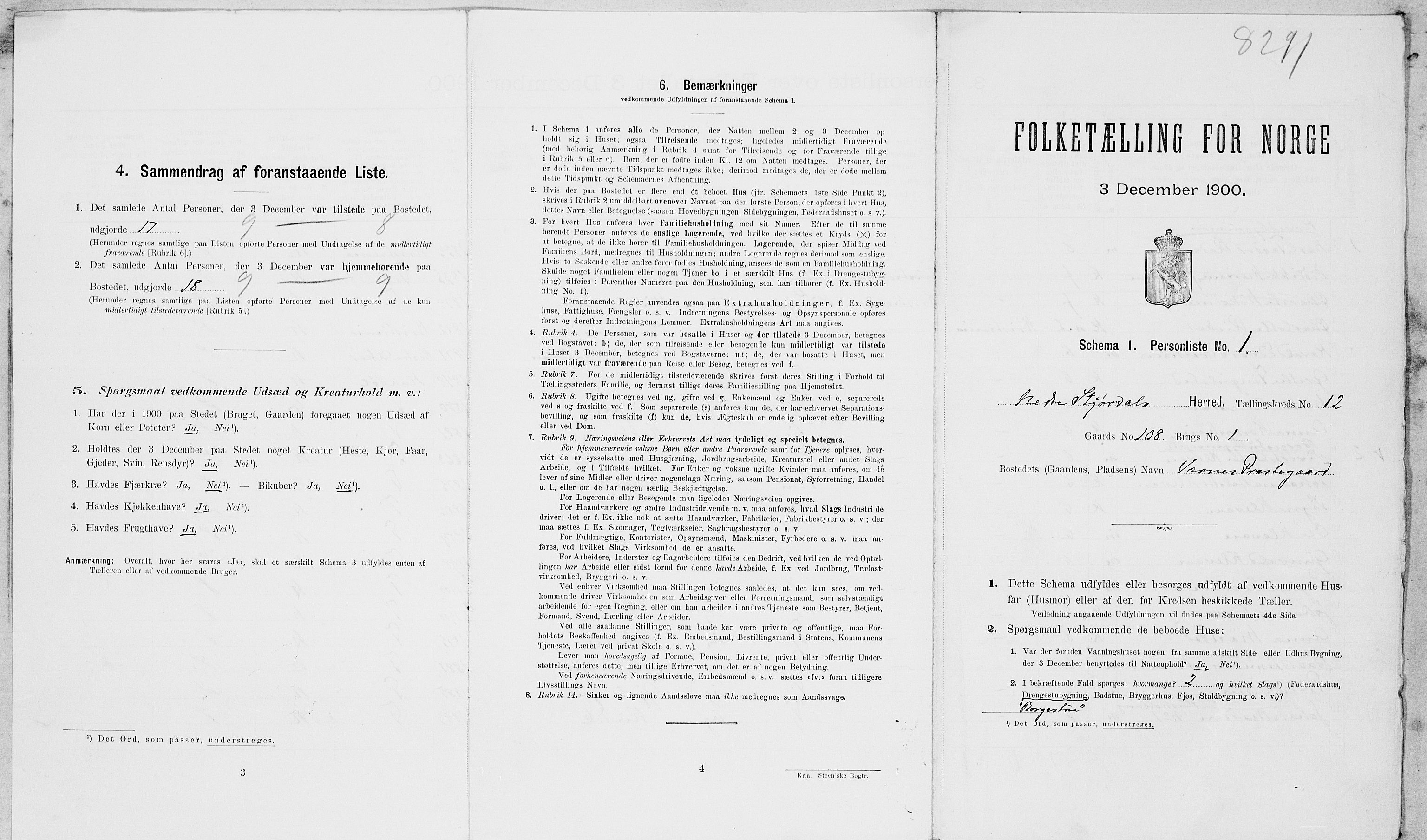 SAT, Folketelling 1900 for 1714 Nedre Stjørdal herred, 1900, s. 1475