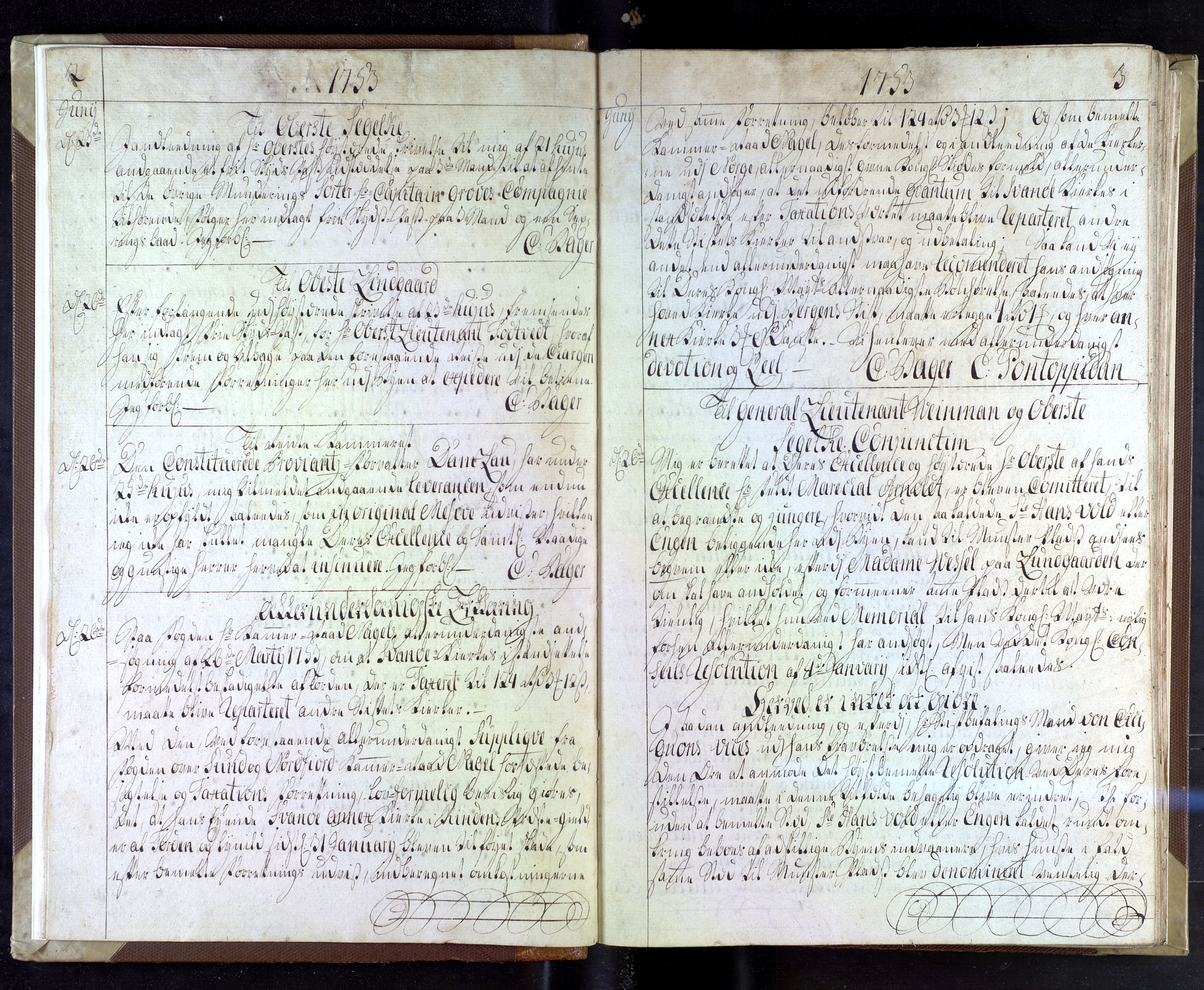 Stiftamtmannen i Bergen, AV/SAB-A-100006/B/Ba/L0028: Lnr. 78: Kopibok, 1753-1754