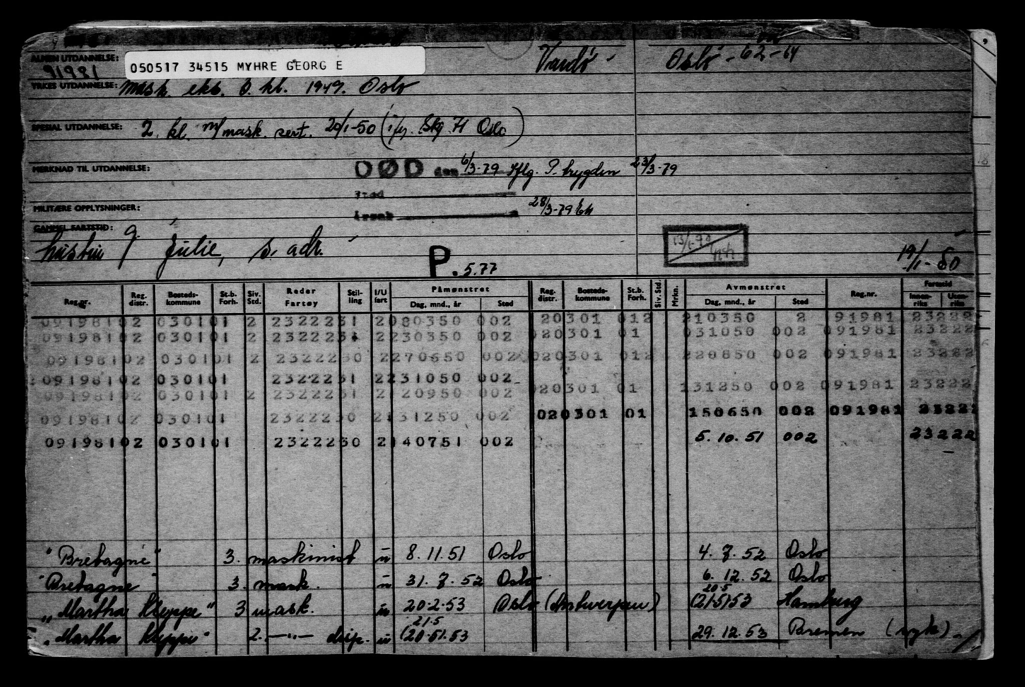 Direktoratet for sjømenn, AV/RA-S-3545/G/Gb/L0148: Hovedkort, 1917, s. 329