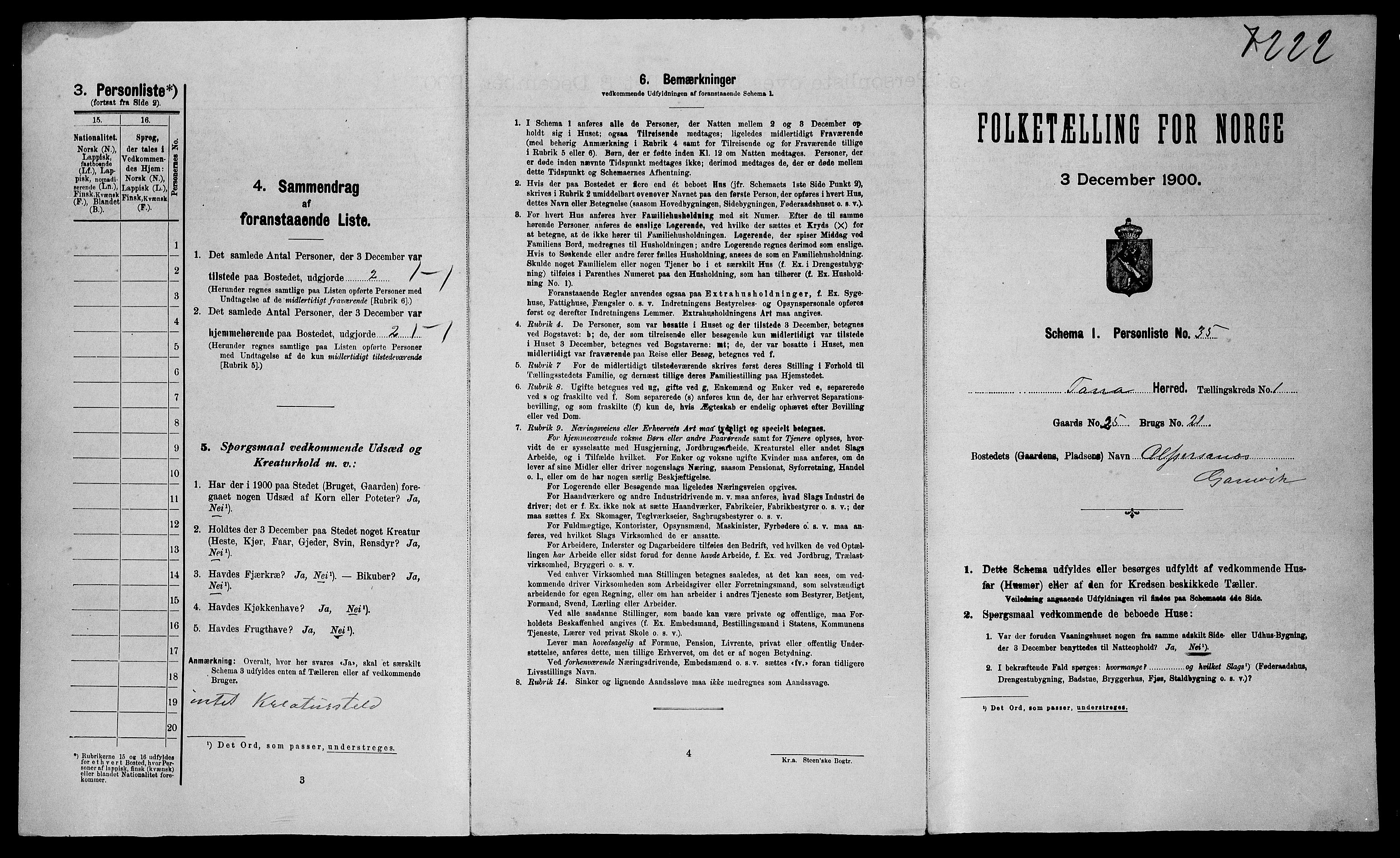 SATØ, Folketelling 1900 for 2025 Tana herred, 1900, s. 90